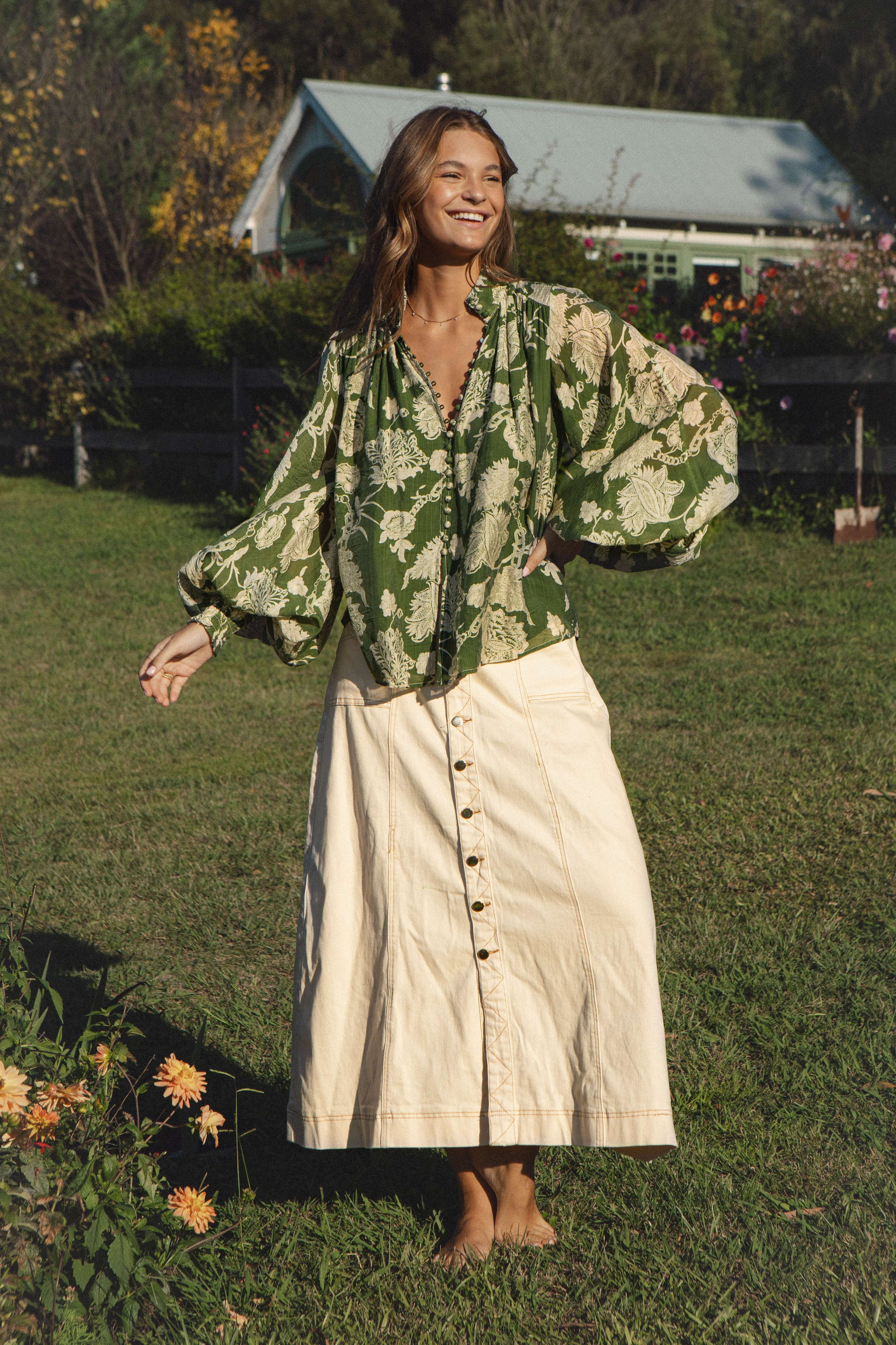 Aurora Blouse - Evergreen - Image 5