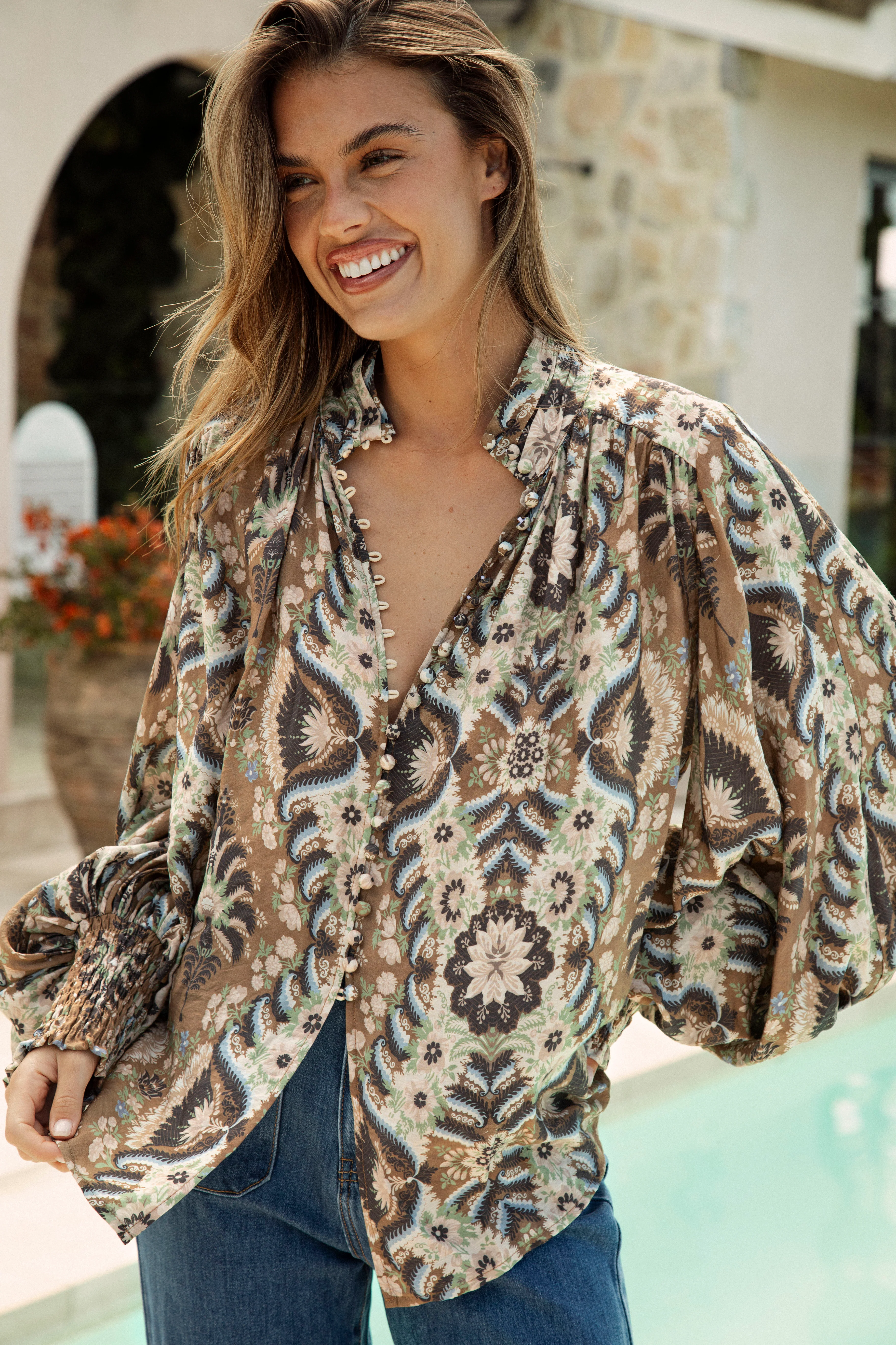 Aurora Blouse - Olive - Image 2