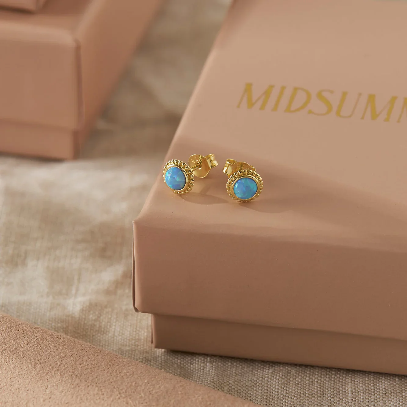 Azure Opal Sun Studs Gold - Image 2