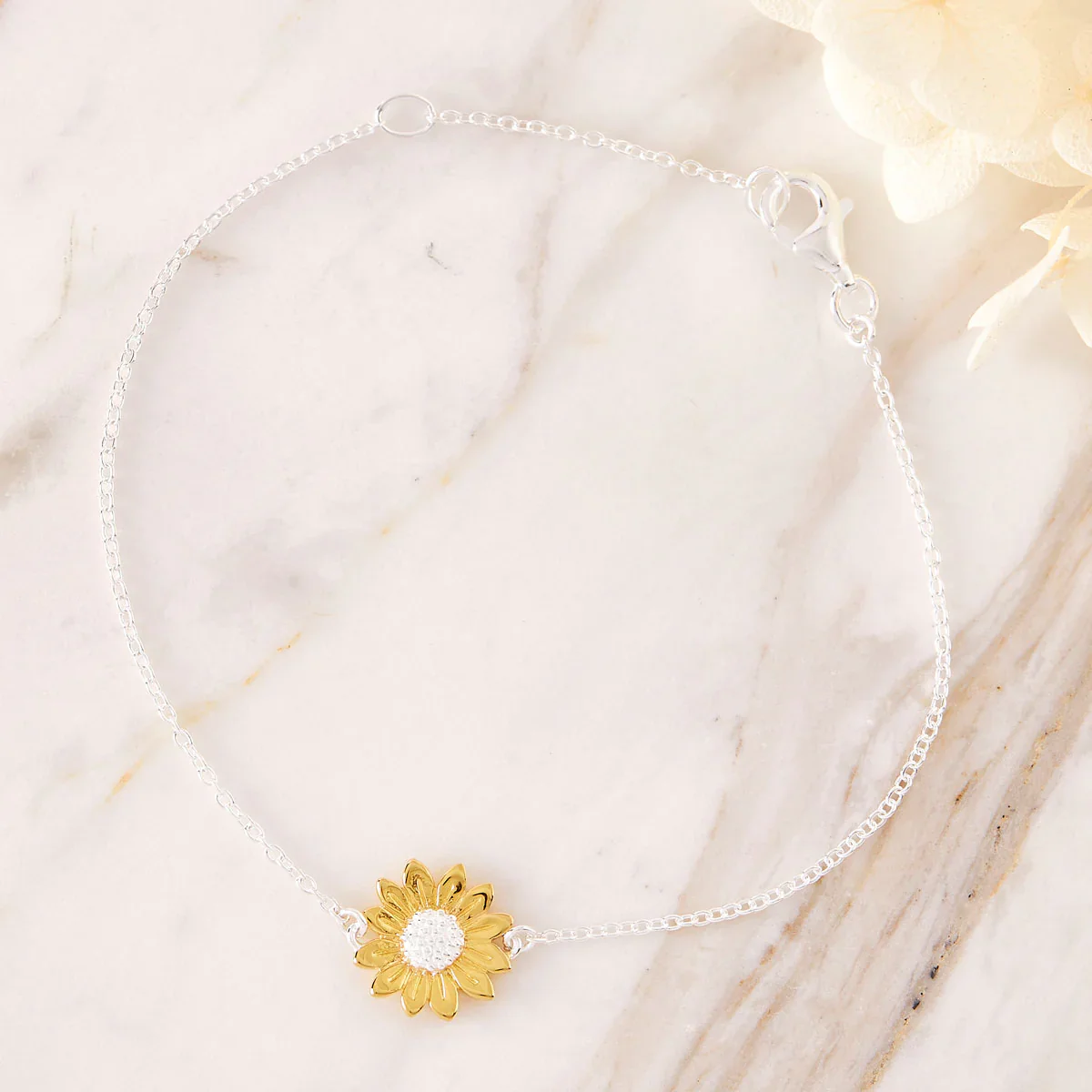 Blossoming Sunflower Two Tone Bracelet - Image 3