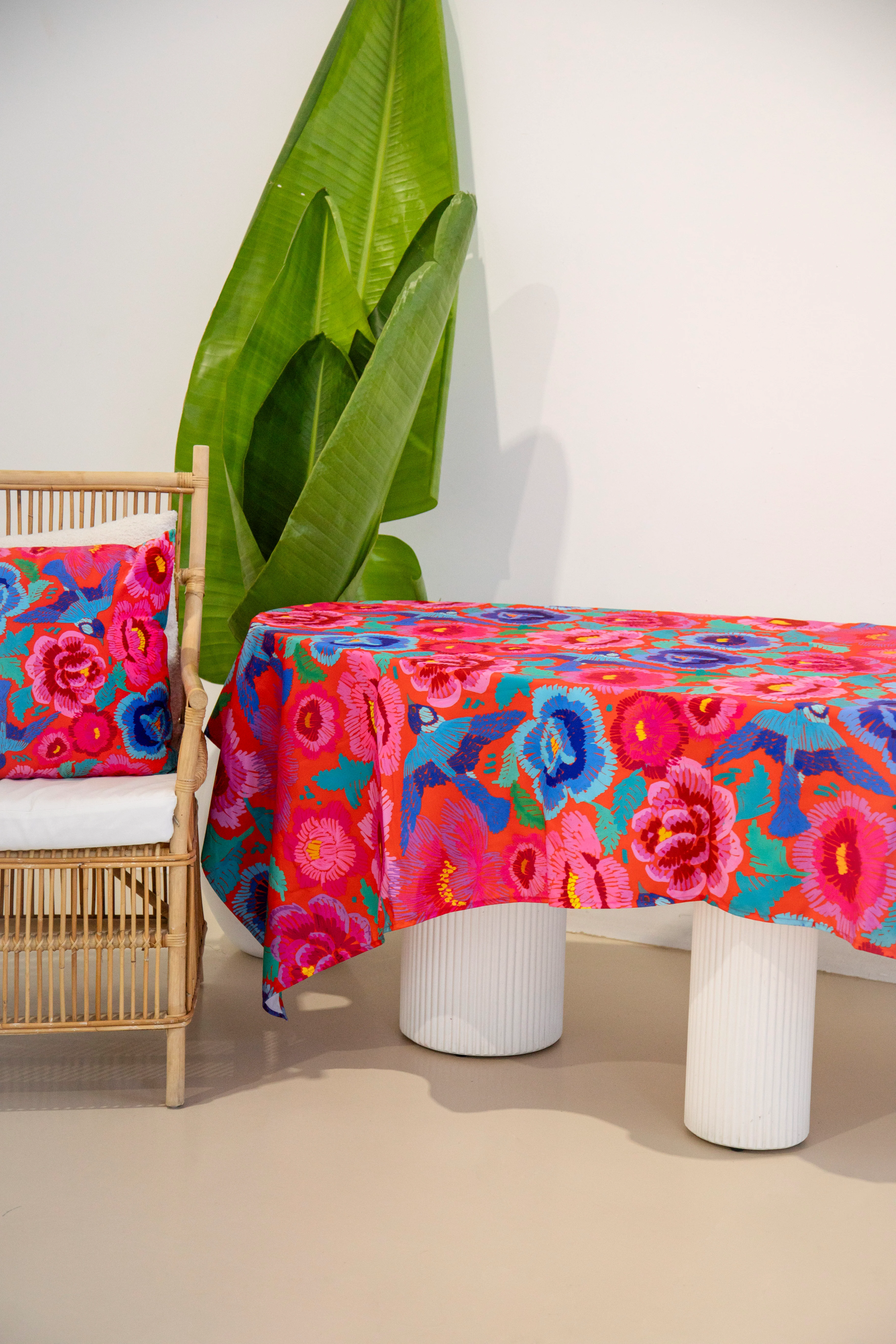 Canvas Tablecloth - Birds and Roses
