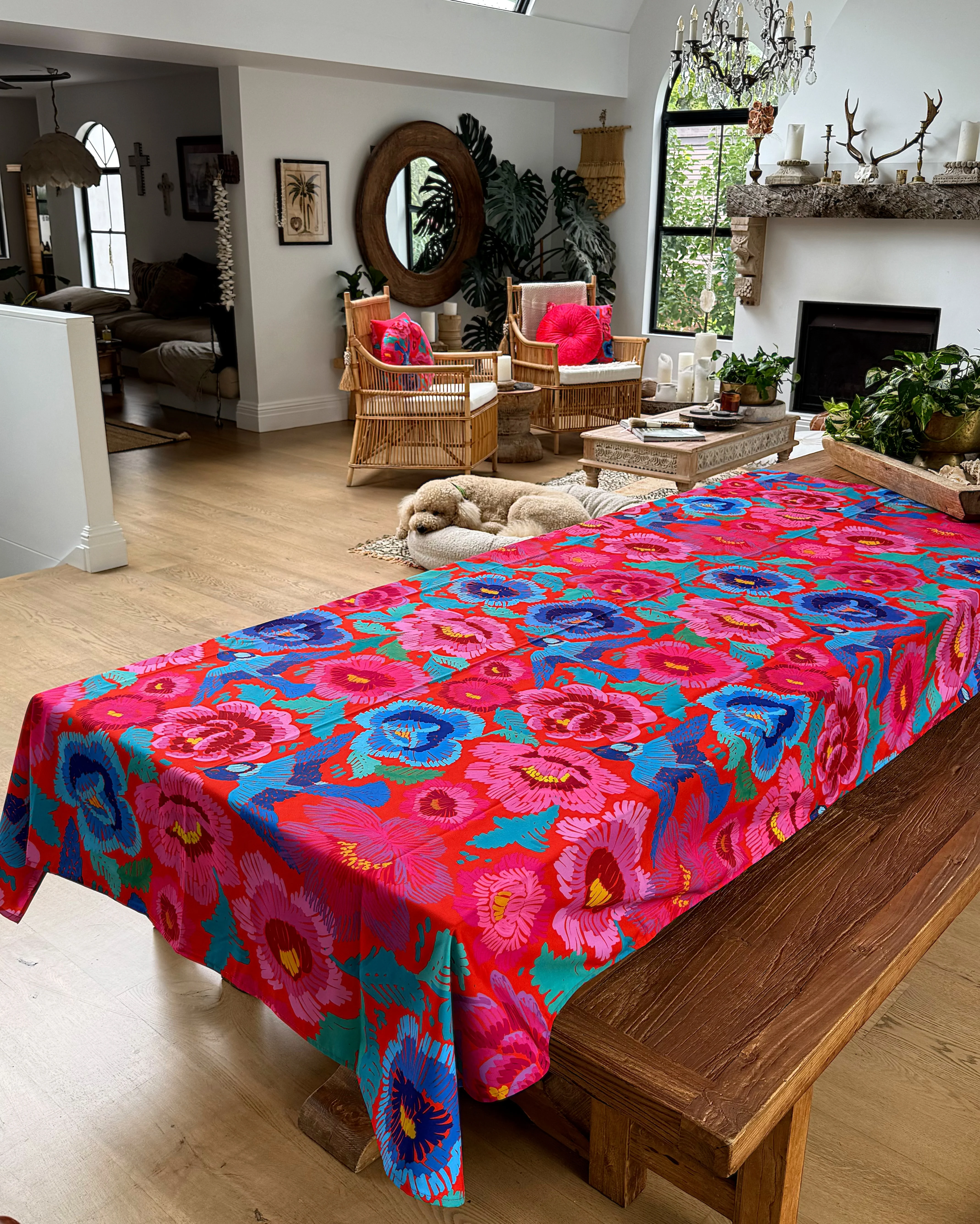 Canvas Tablecloth - Birds and Roses - Image 3