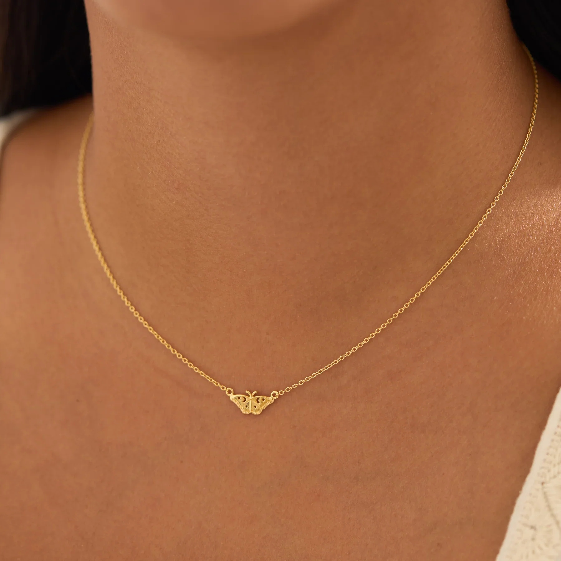 Celestial Moth Necklace Gold - Image 2