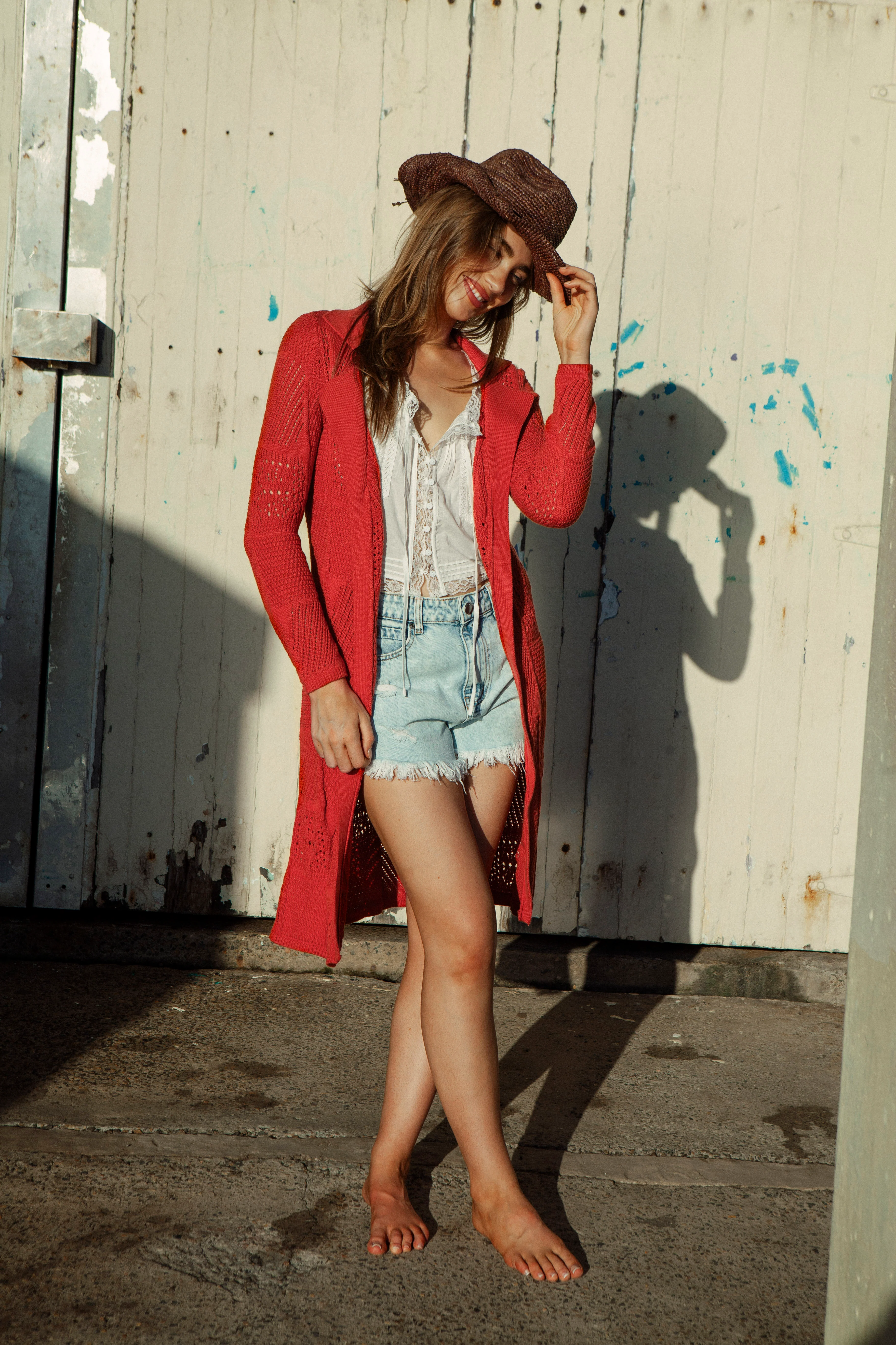 Cinder A-line Cardigan - Rust - Image 2