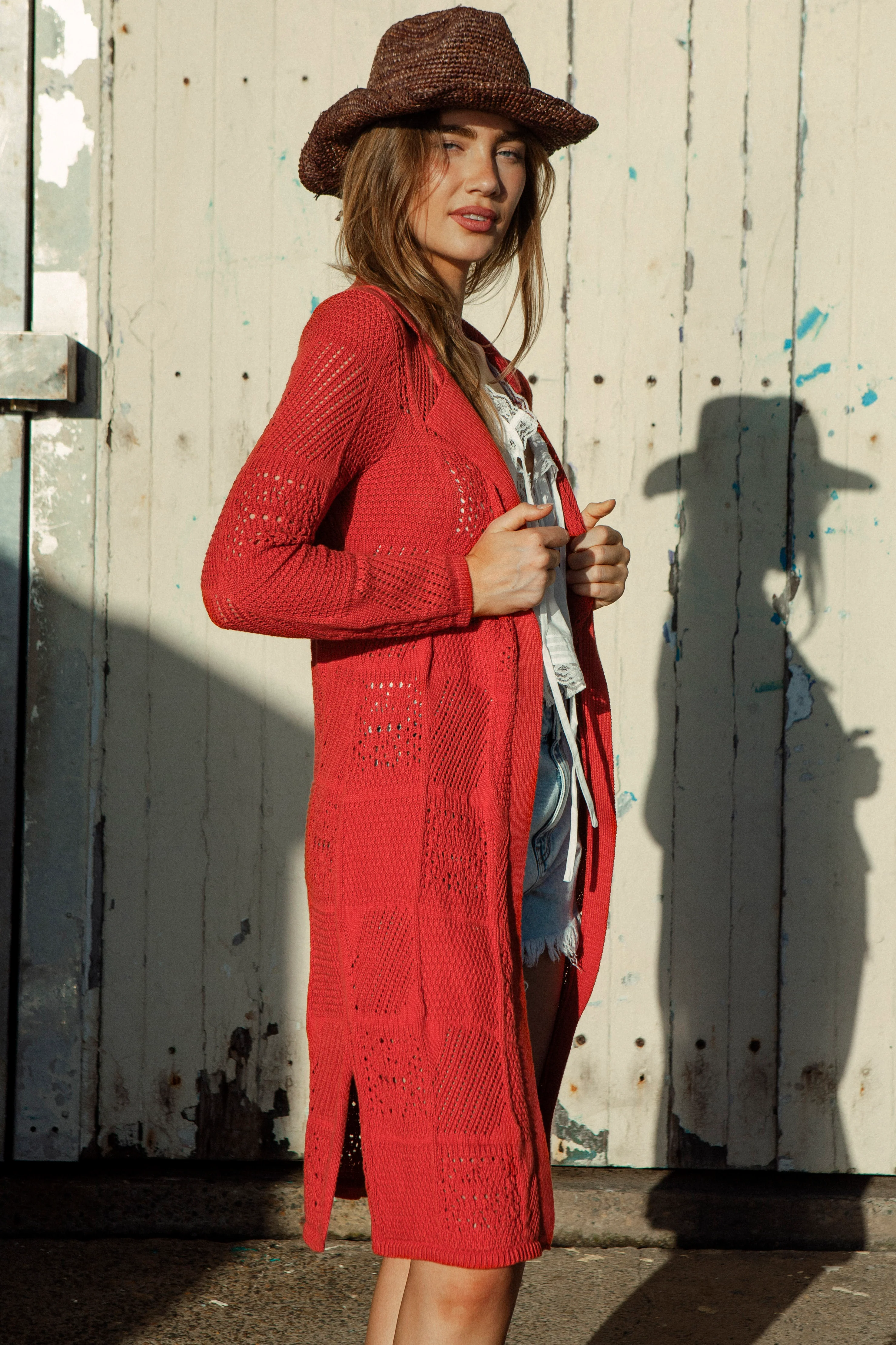 Cinder A-line Cardigan - Rust - Image 3