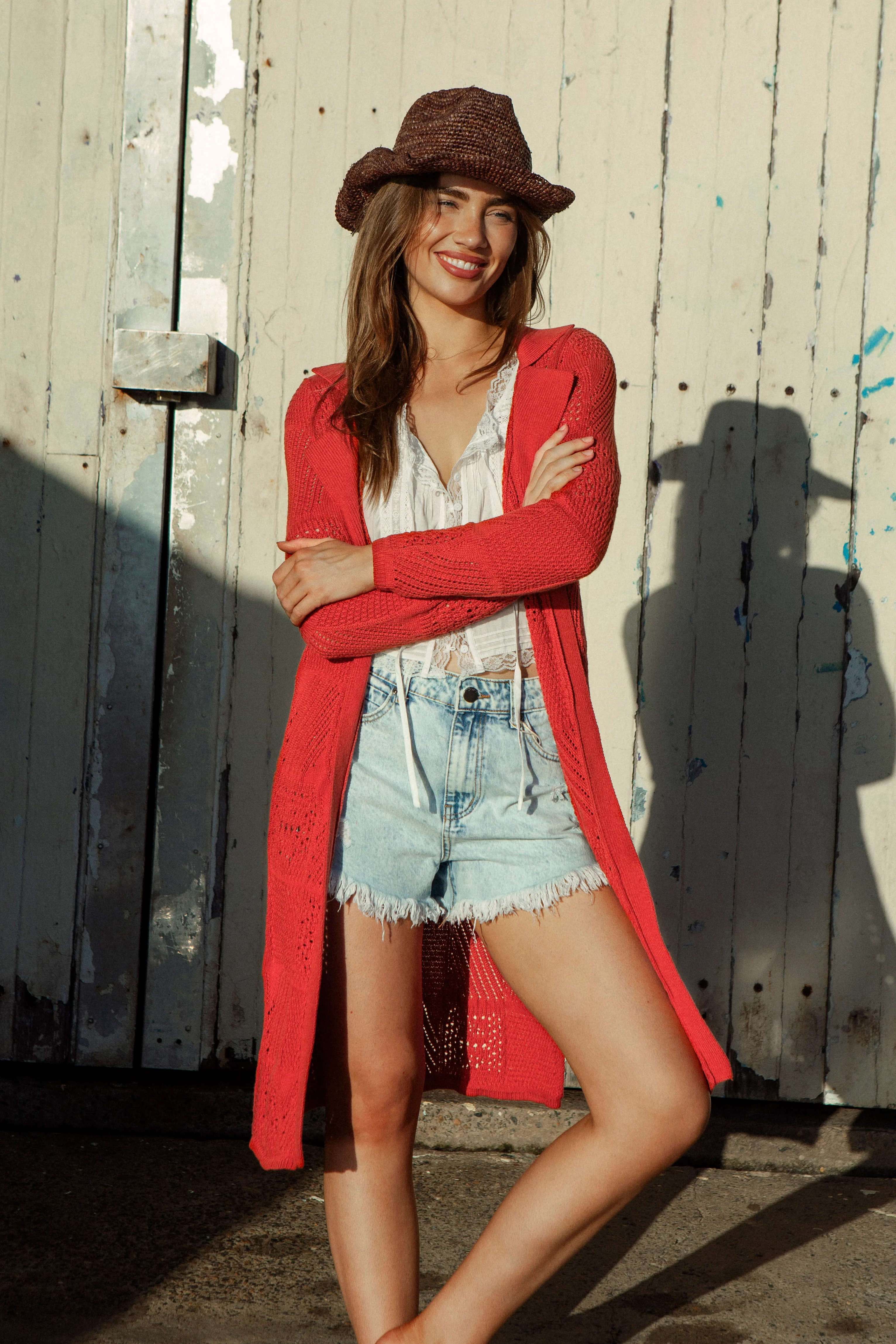 Cinder A-line Cardigan - Rust - Image 5