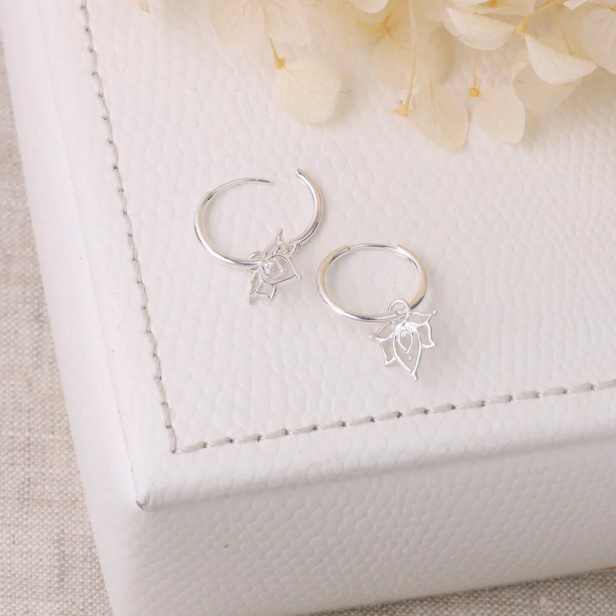 Dainty Lotus Huggies - Image 2