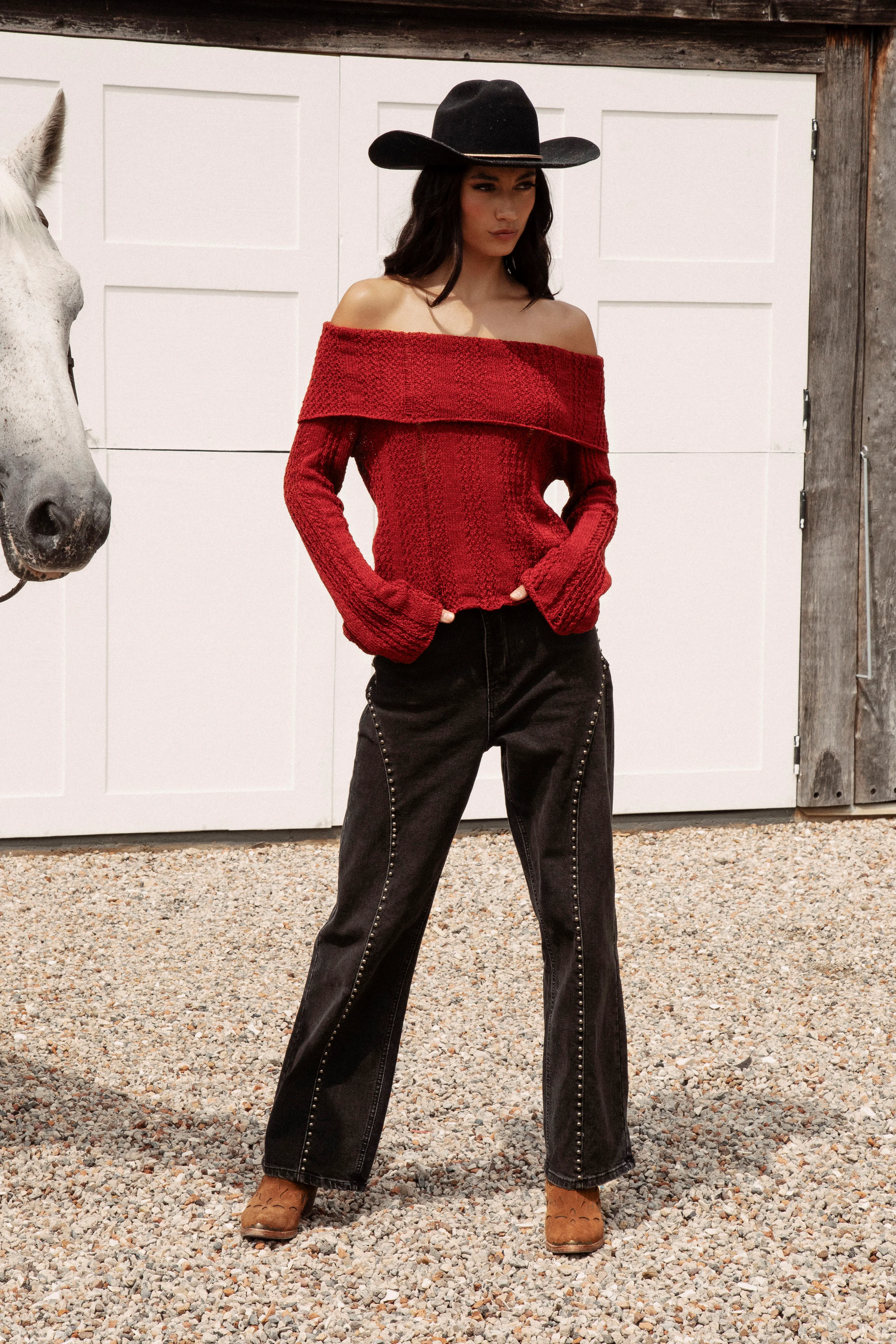 Destiny Knit Top - Red
