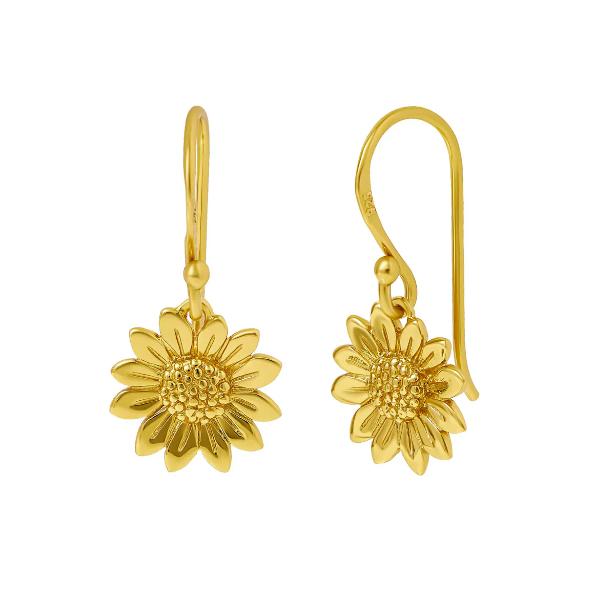 Gold Blossoming Sunflower Earrings