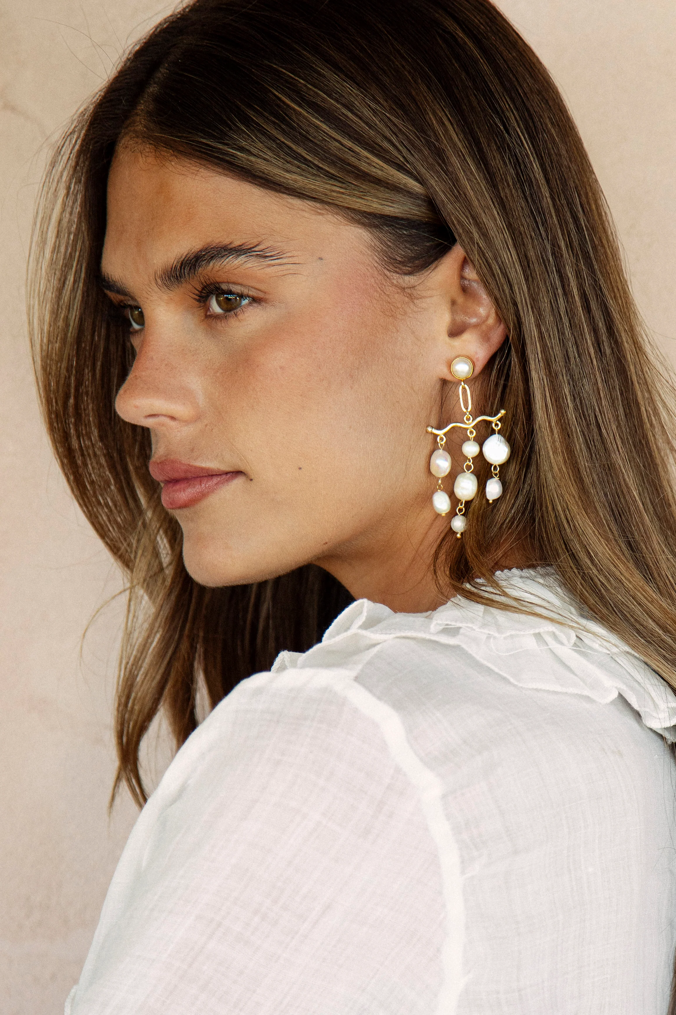 Florence Freshwater Pearl Earrings - Image 2