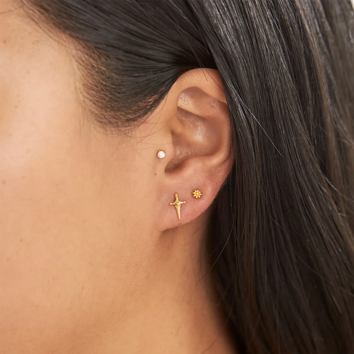 Guarded Heart Studs Gold - Image 2