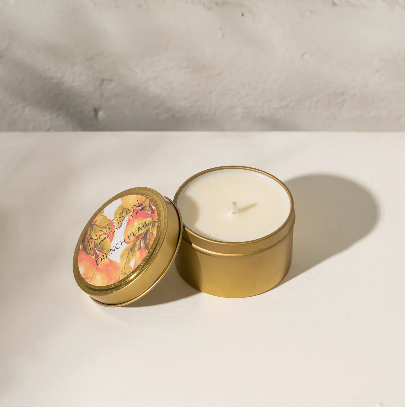 Hand Poured Soy Candle in Travel Tin - Brass - Image 2