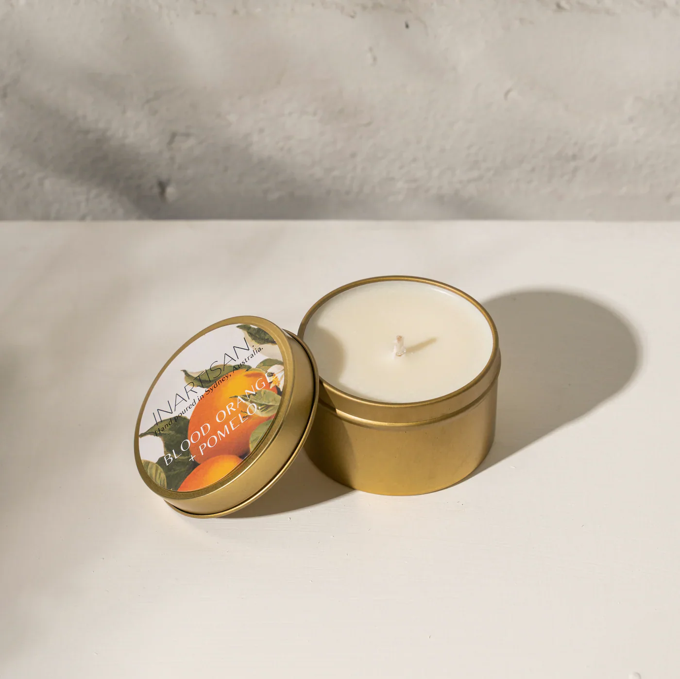 Hand Poured Soy Candle in Travel Tin - Brass - Image 3
