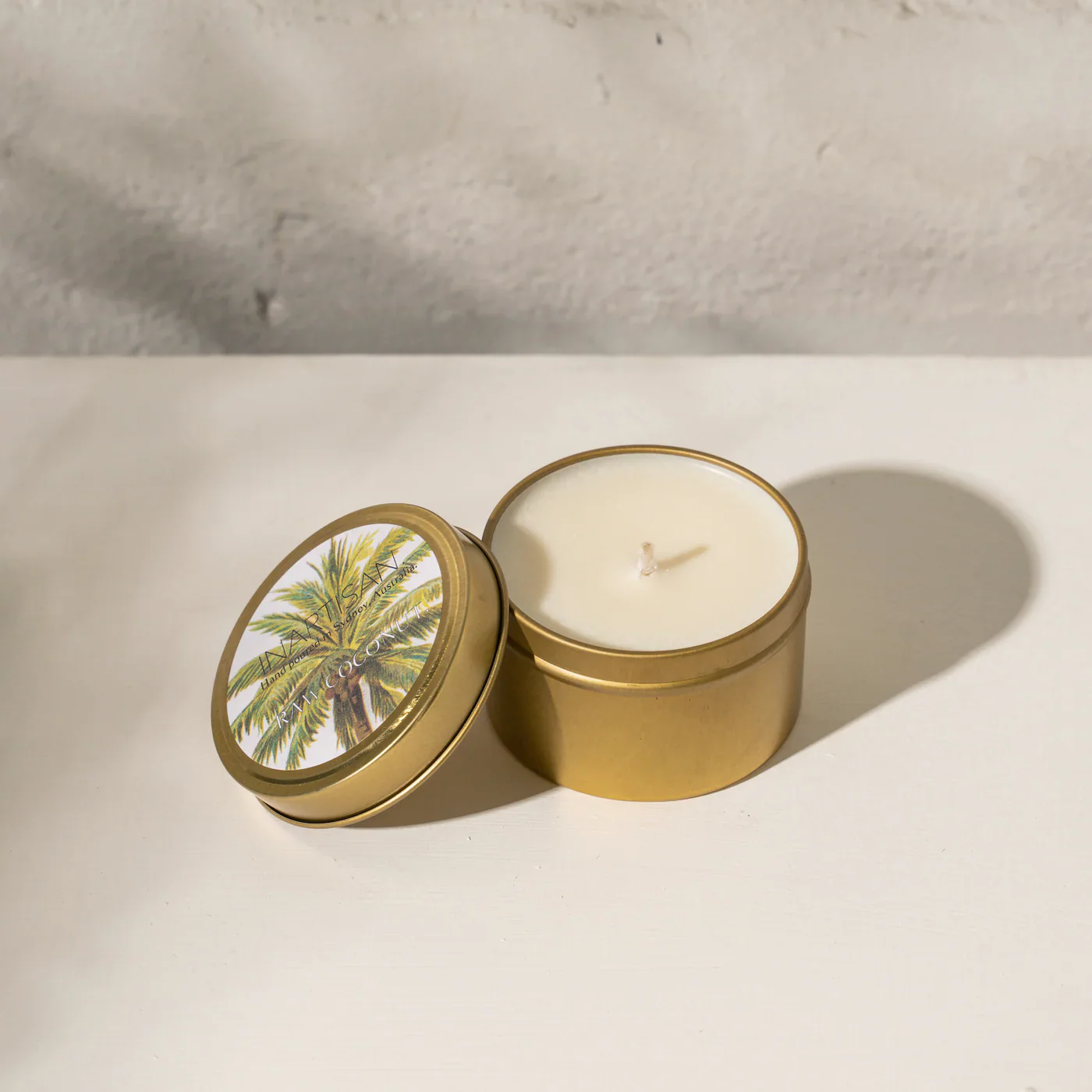 Hand Poured Soy Candle in Travel Tin - Brass - Image 4