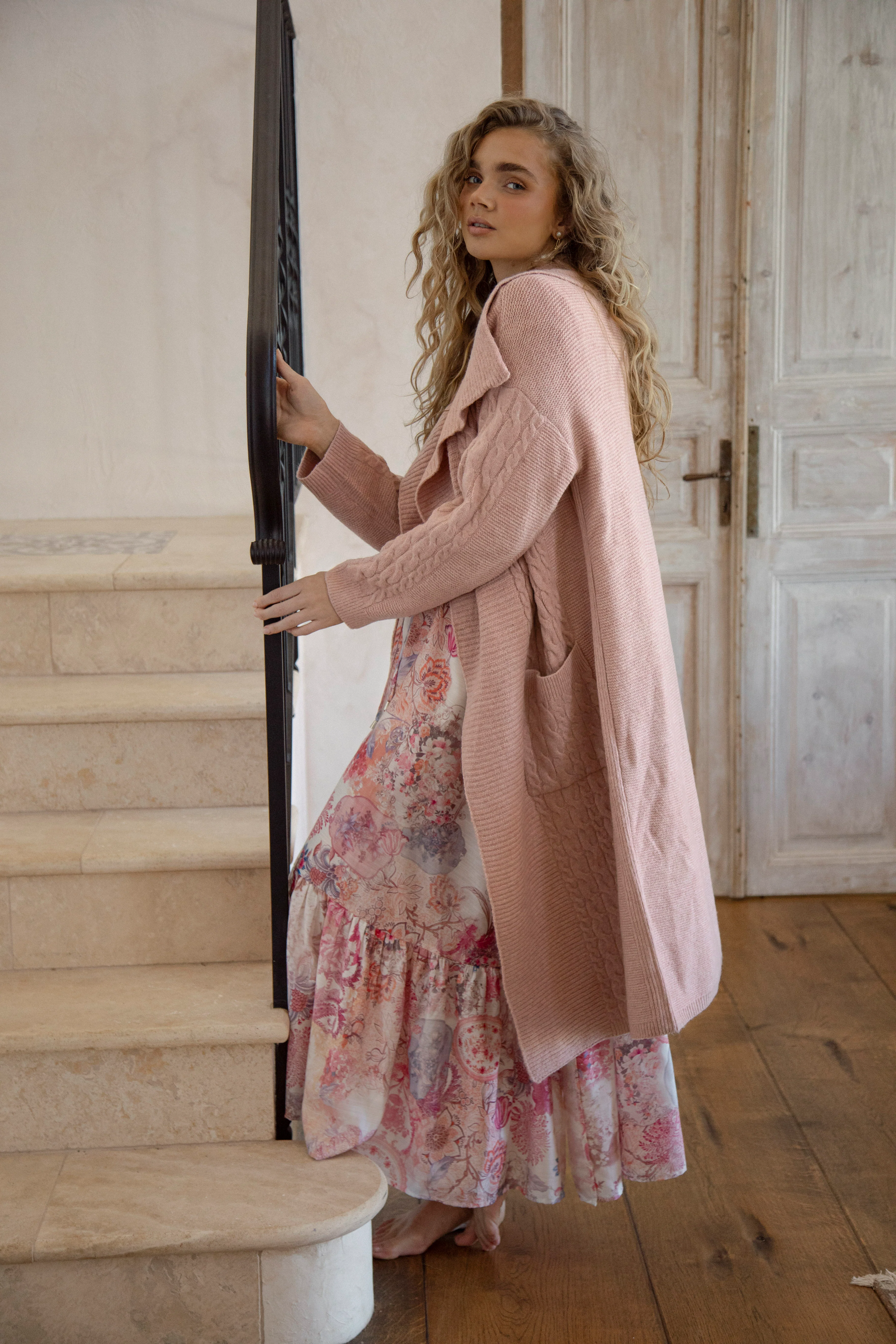 Hunter Slouch Cardi - Blush Pink - Image 4