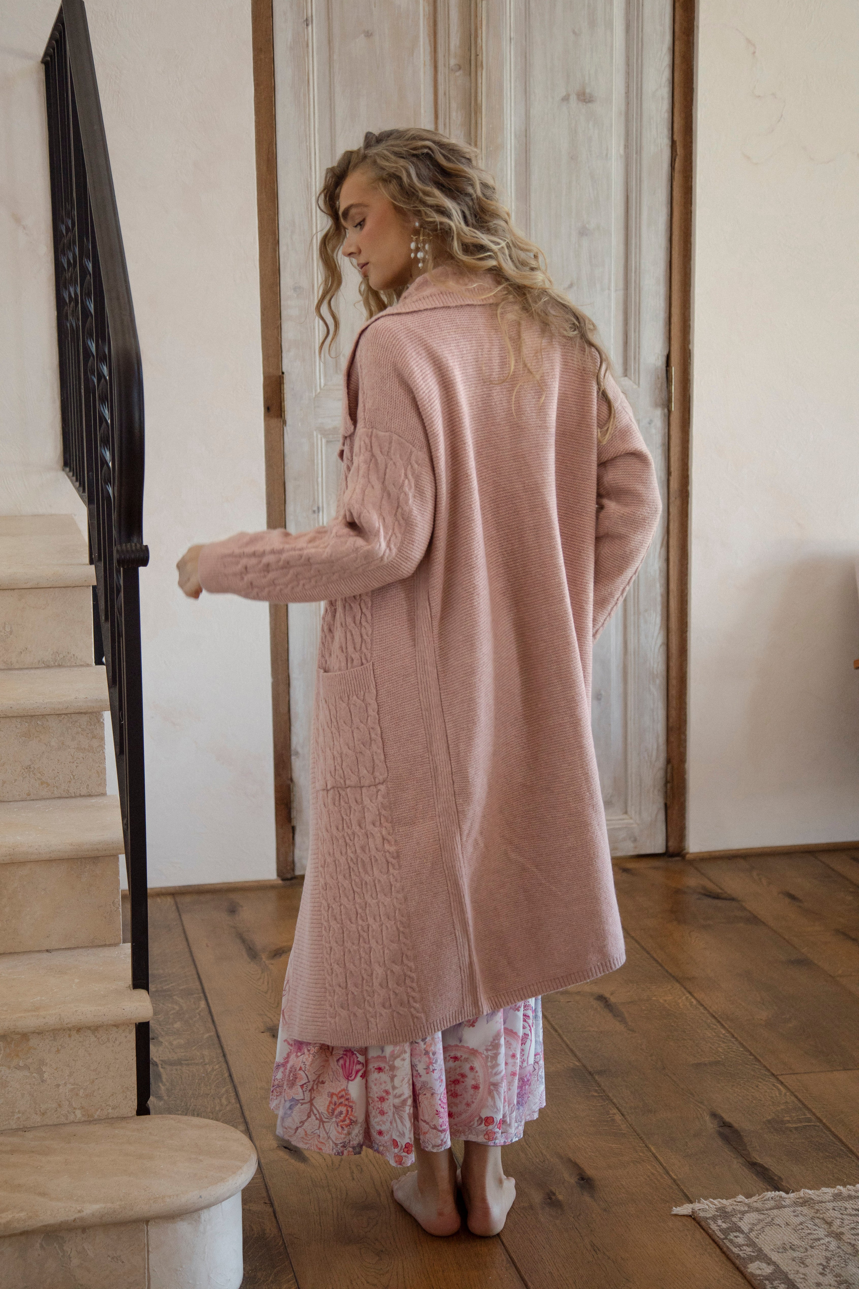 Hunter Slouch Cardi - Blush Pink - Image 5