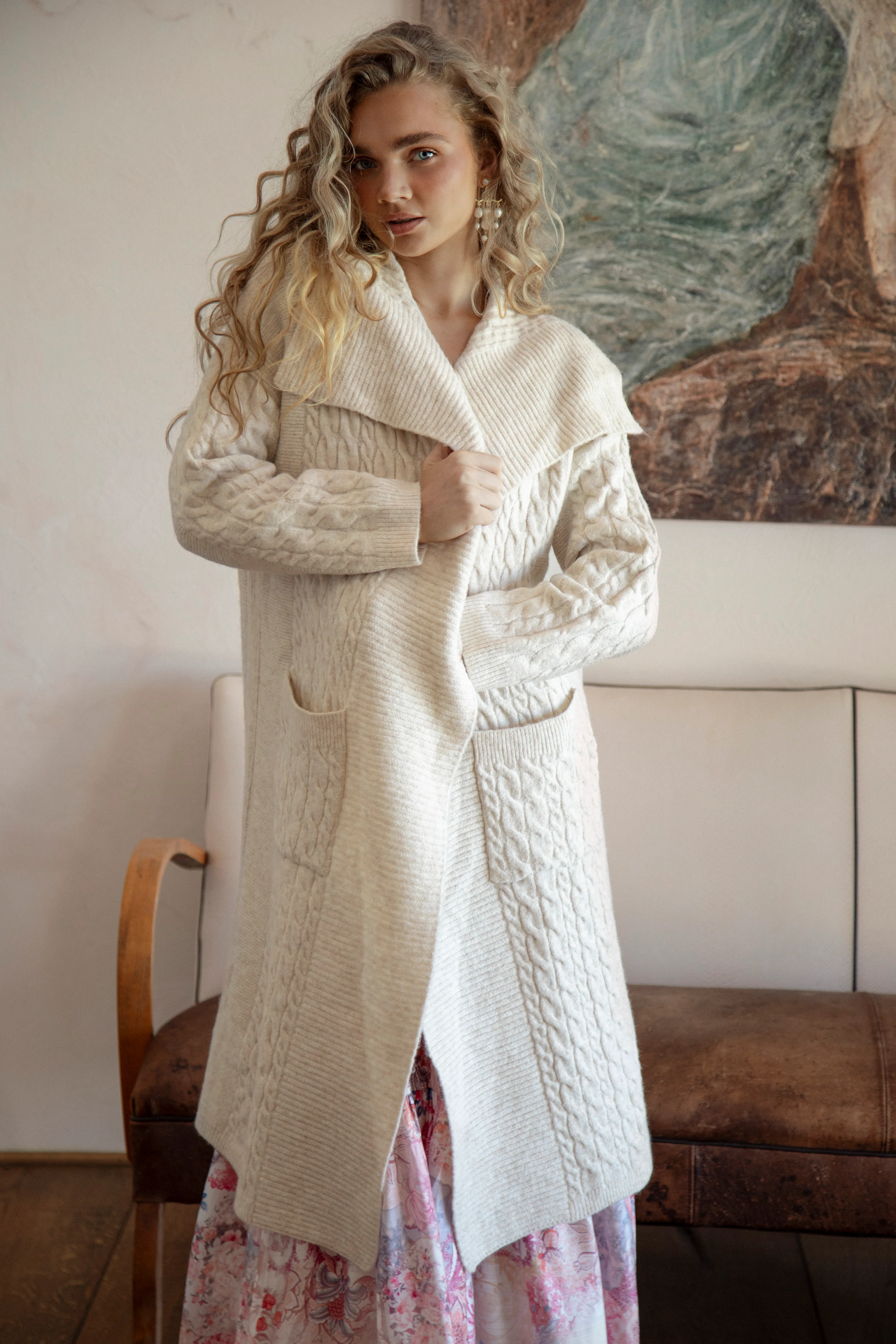 Hunter Slouch Cardi - Oat - Image 2