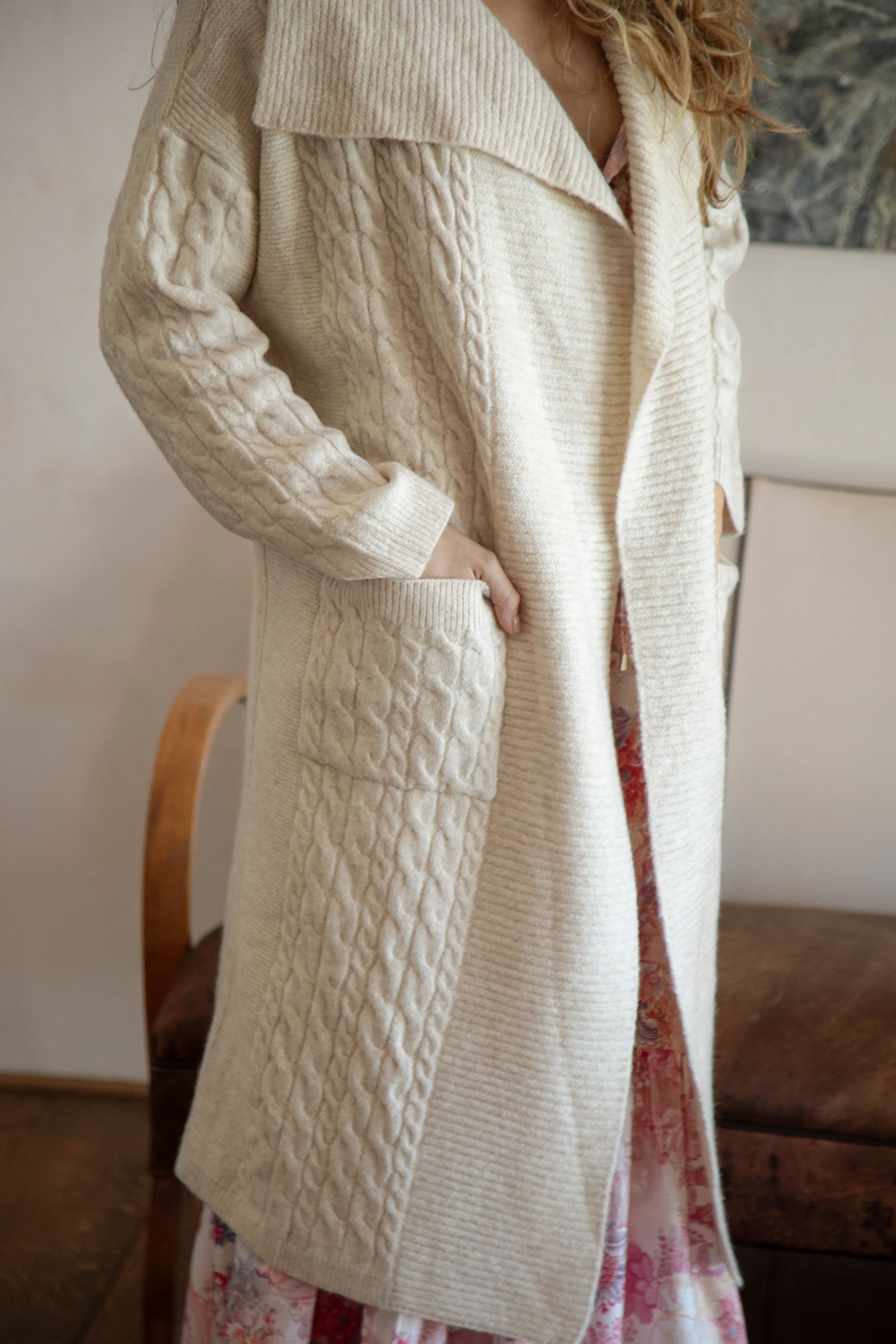 Hunter Slouch Cardi - Oat - Image 4
