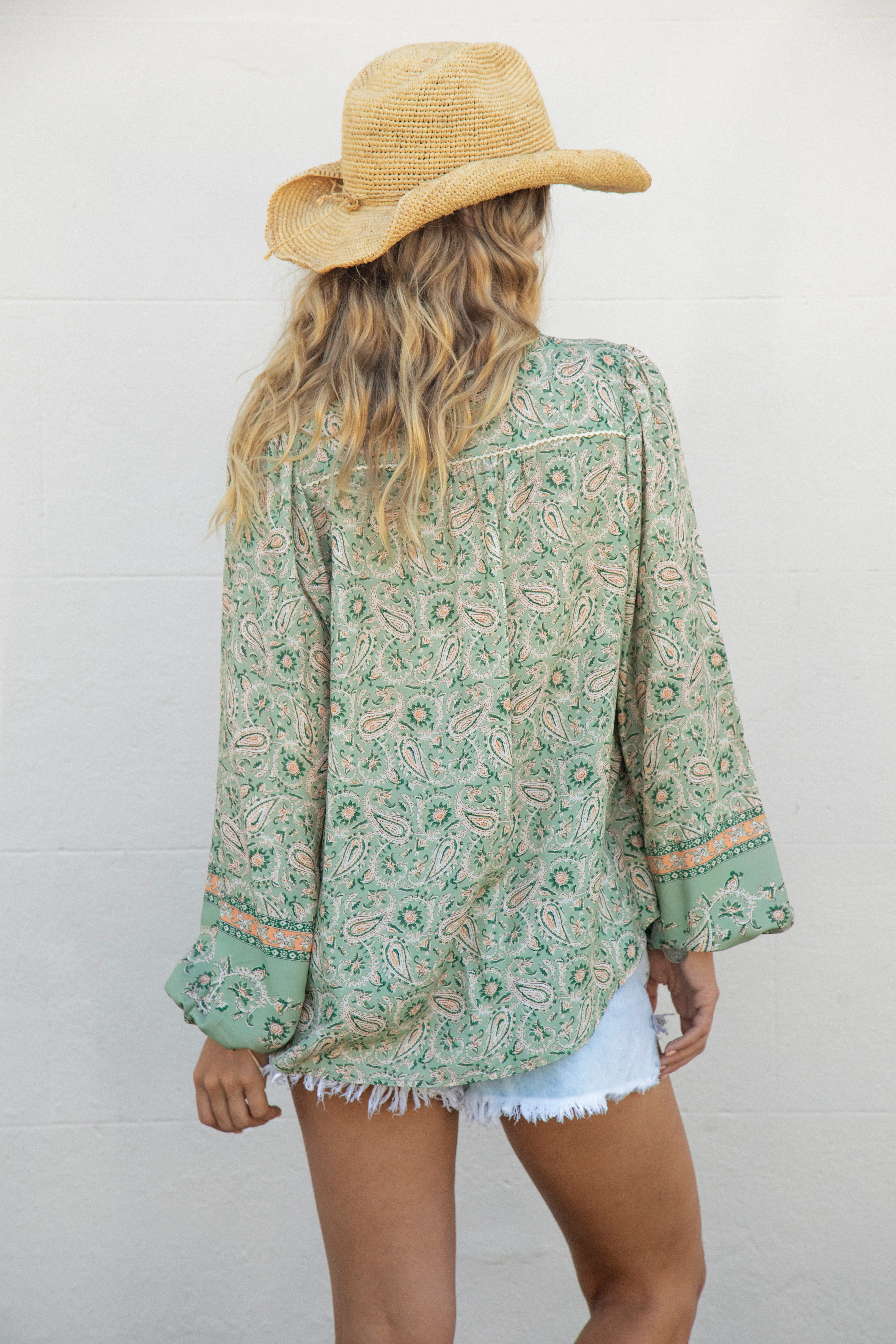 Les Fleur Blouse - Sage Paisley - Image 4