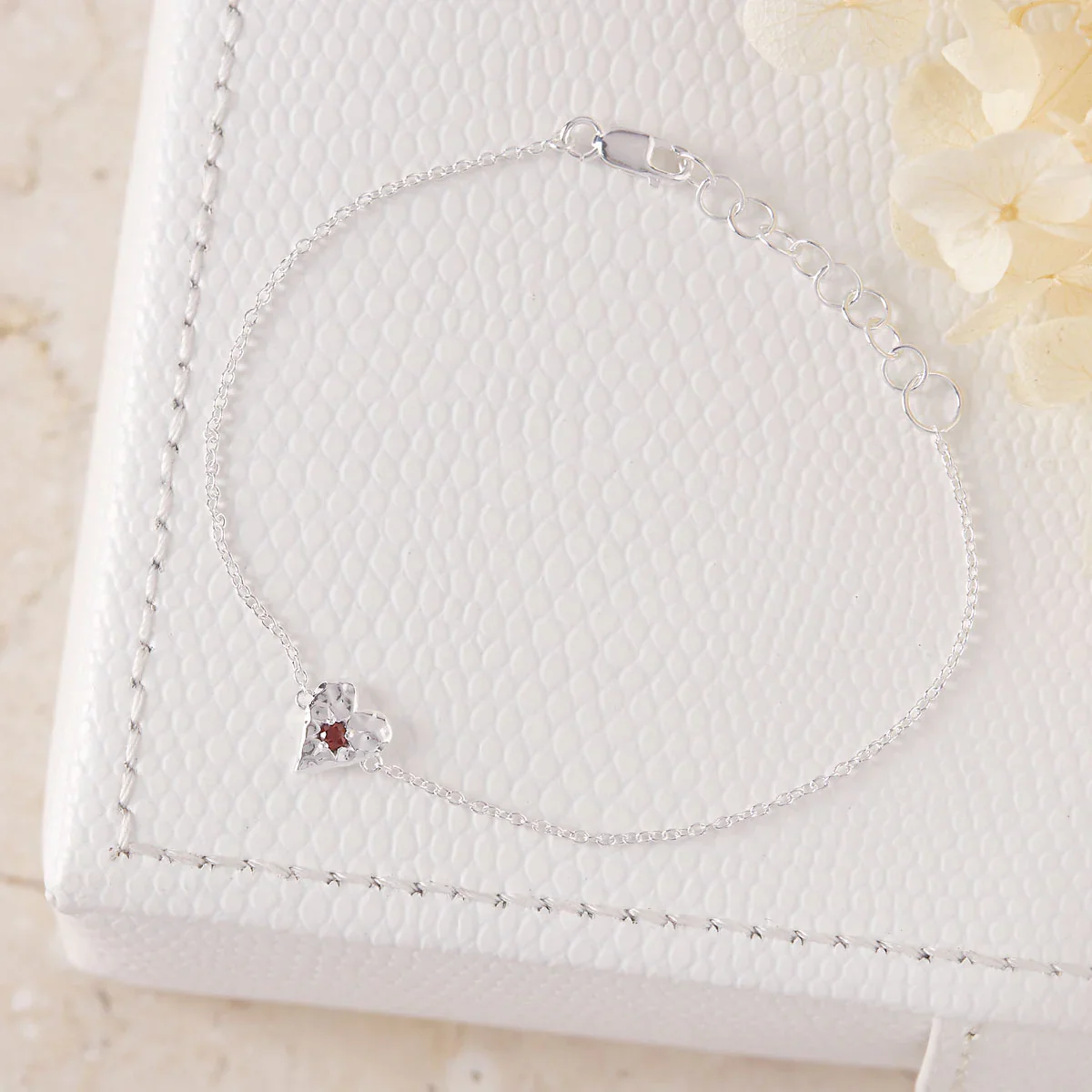 Love Heart Garnet Bracelet - Image 3