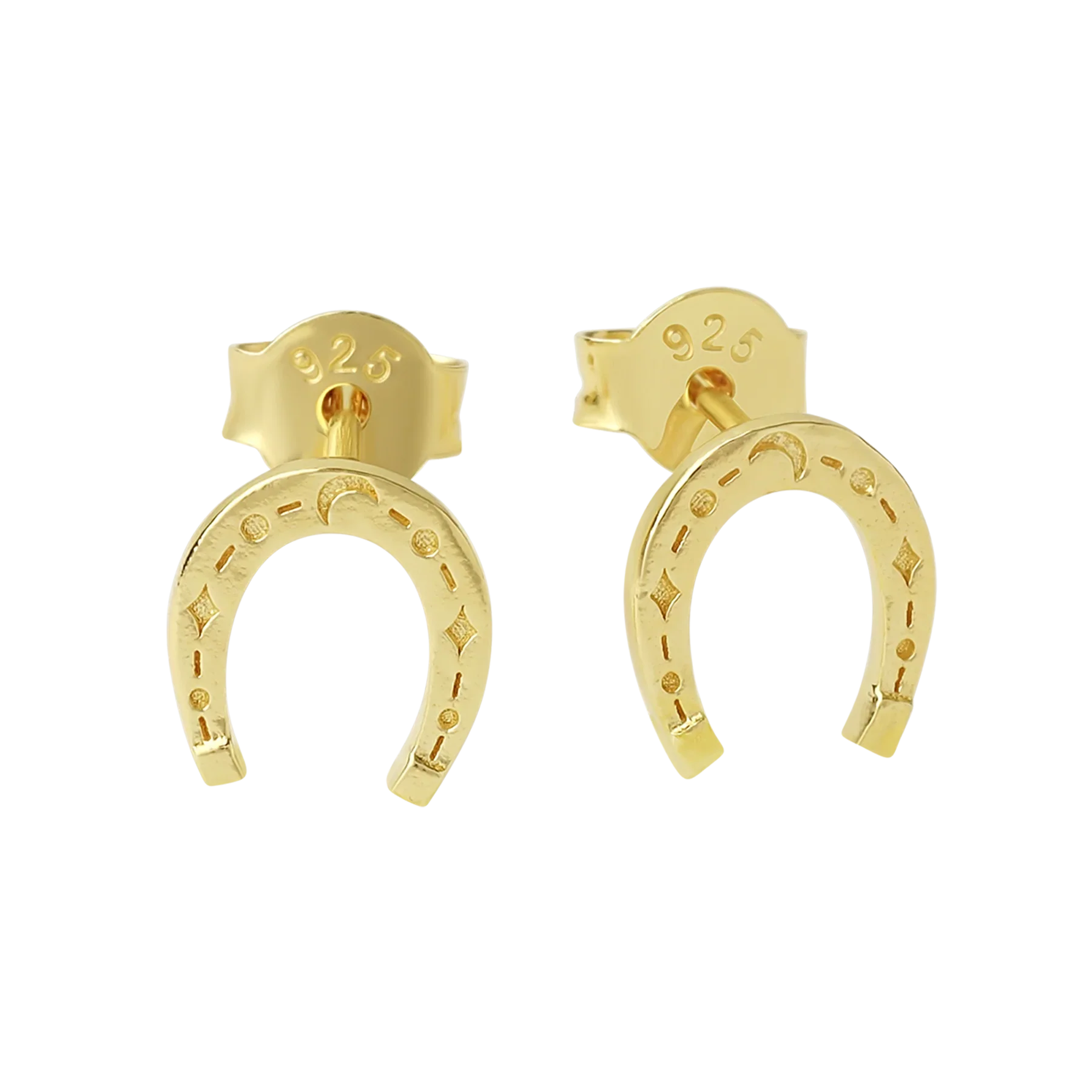 Lucky Horseshoe Studs Gold