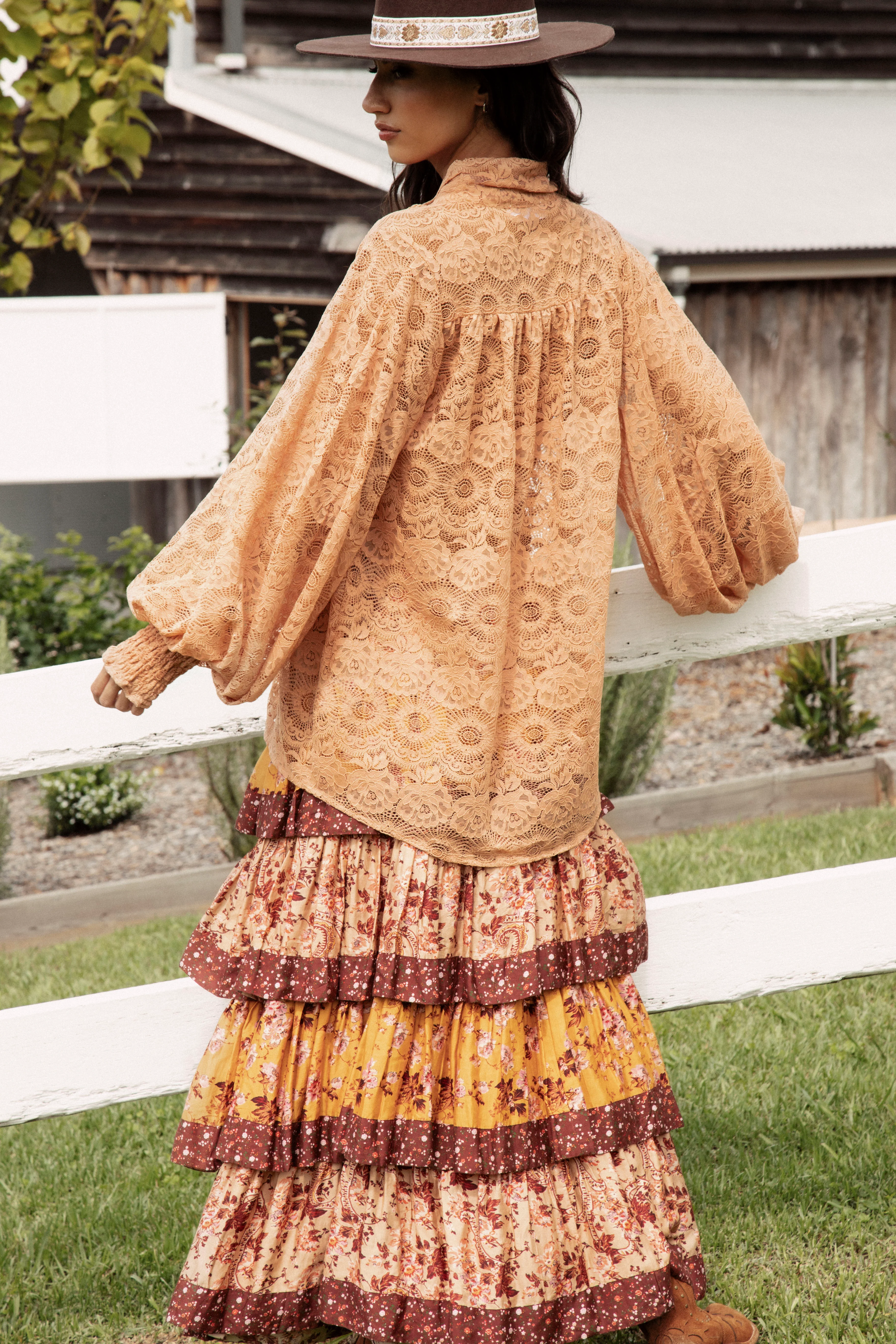 Margot Lace Blouse - Terracotta - Image 2