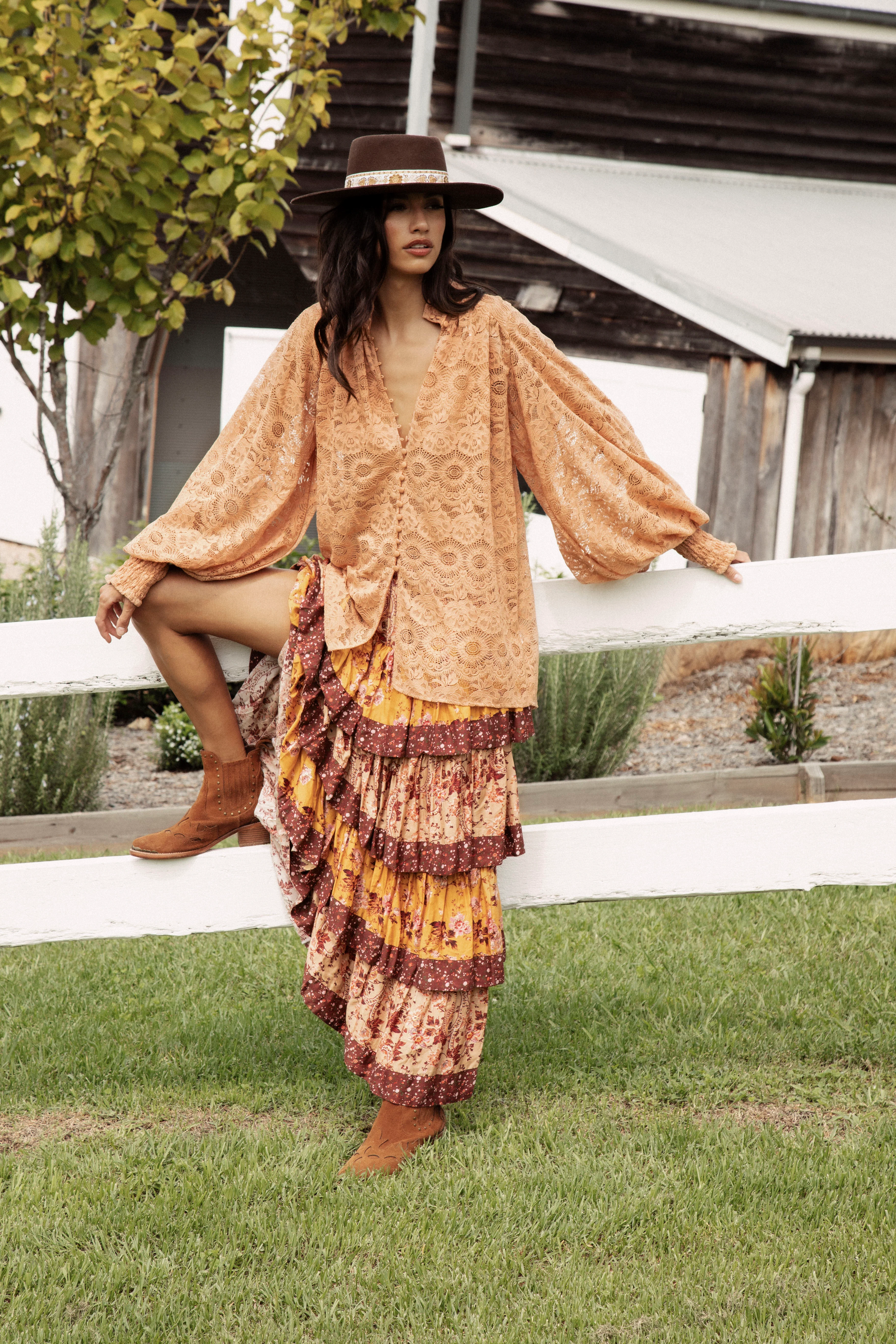 Margot Lace Blouse - Terracotta - Image 4