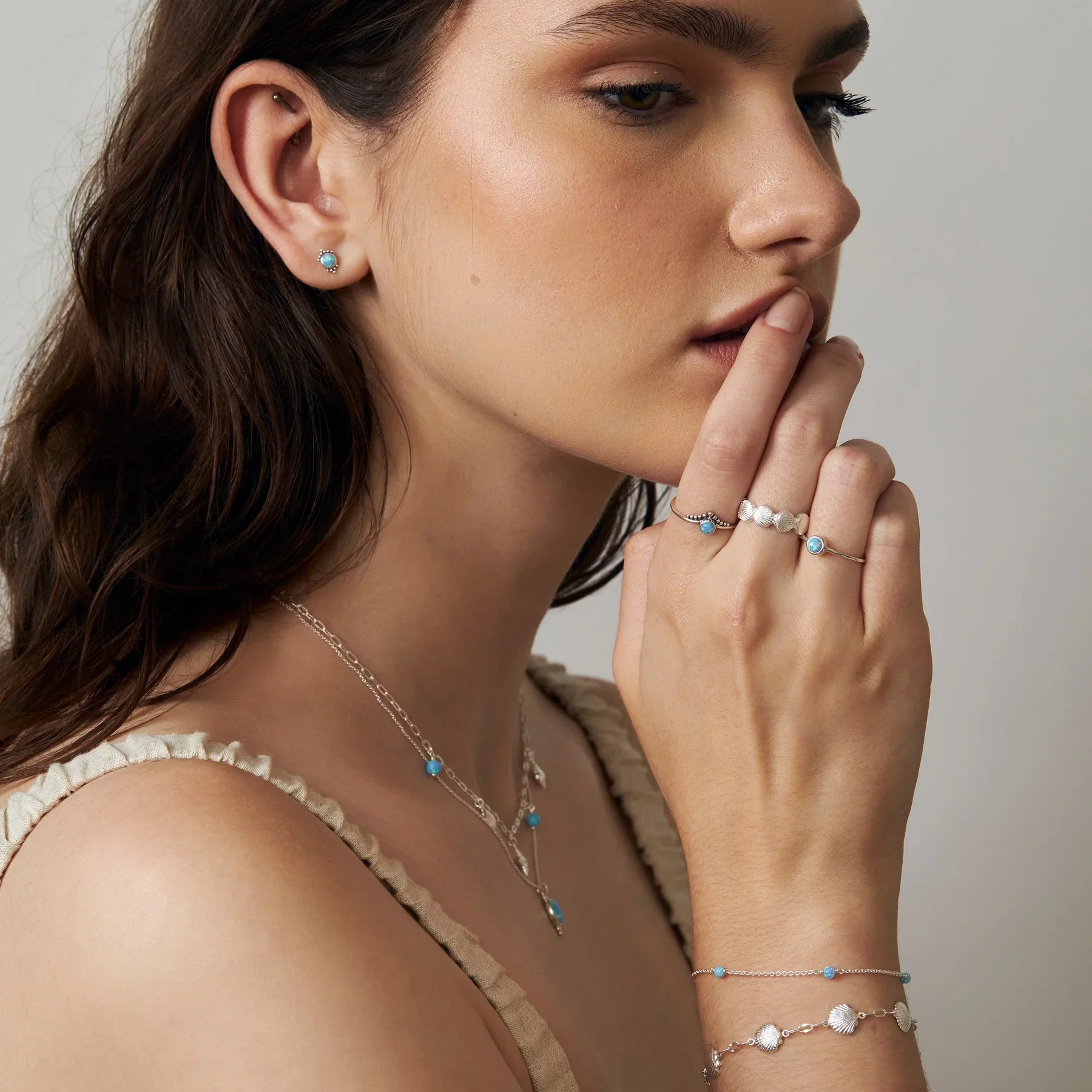 Mirage Azure Opal Studs - Image 2