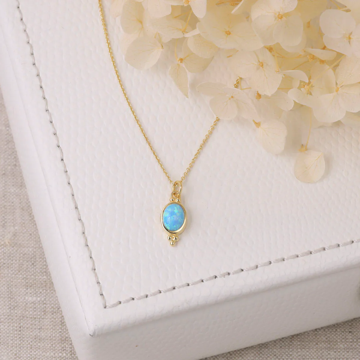 Moon Song Opal Necklace Gold - Image 3
