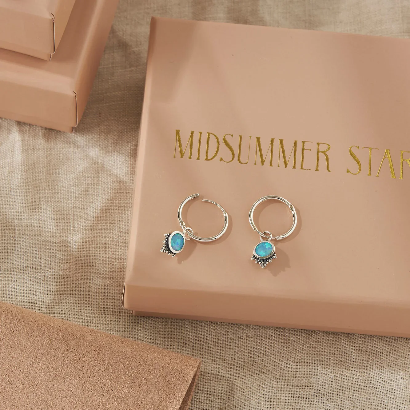 Mystic Mirror Azure Opal Huggies - Image 2