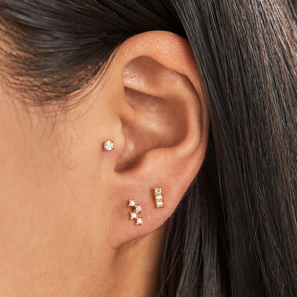 Nebula Crystal Studs Gold - Image 2