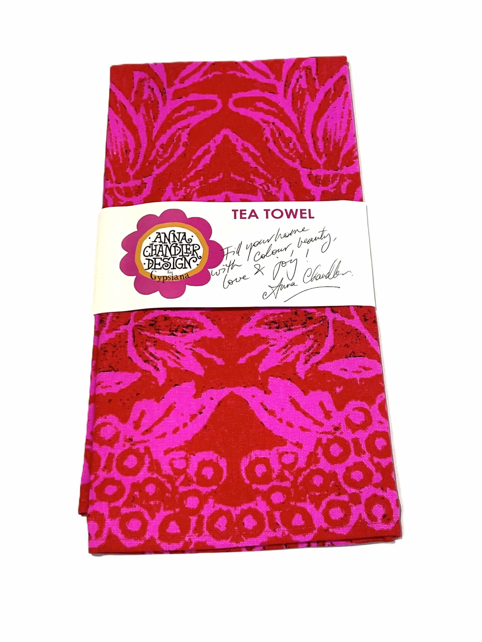New Tea Towel – Pink & Red Spice Island - Image 2