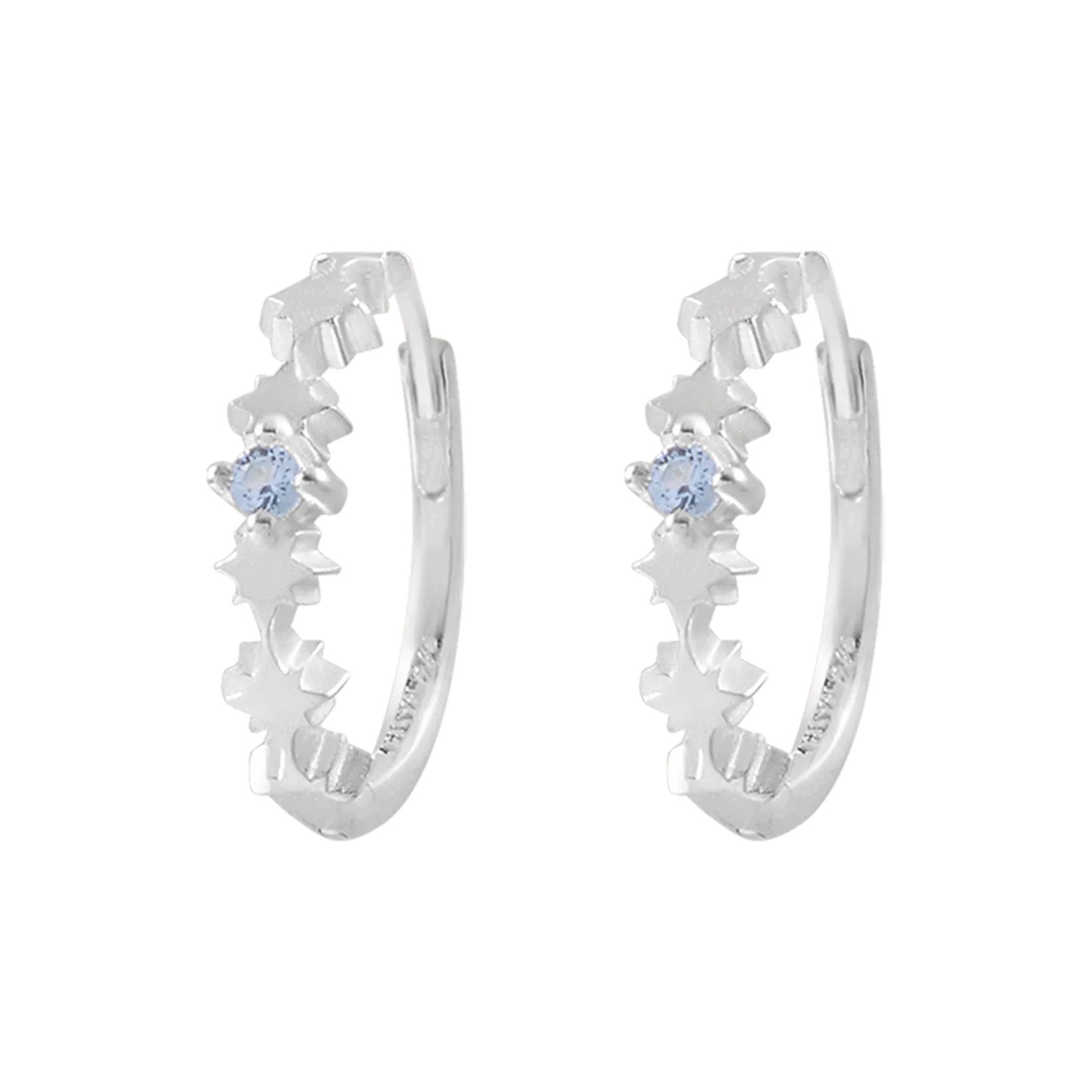 Night Glow Blue Topaz Huggies