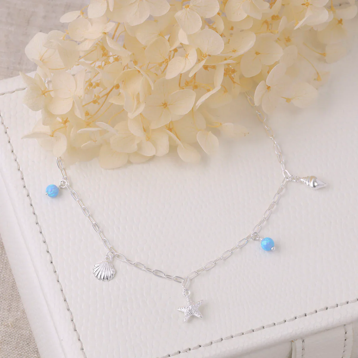 Oceanic Charm Azure Opal Necklace - Image 3