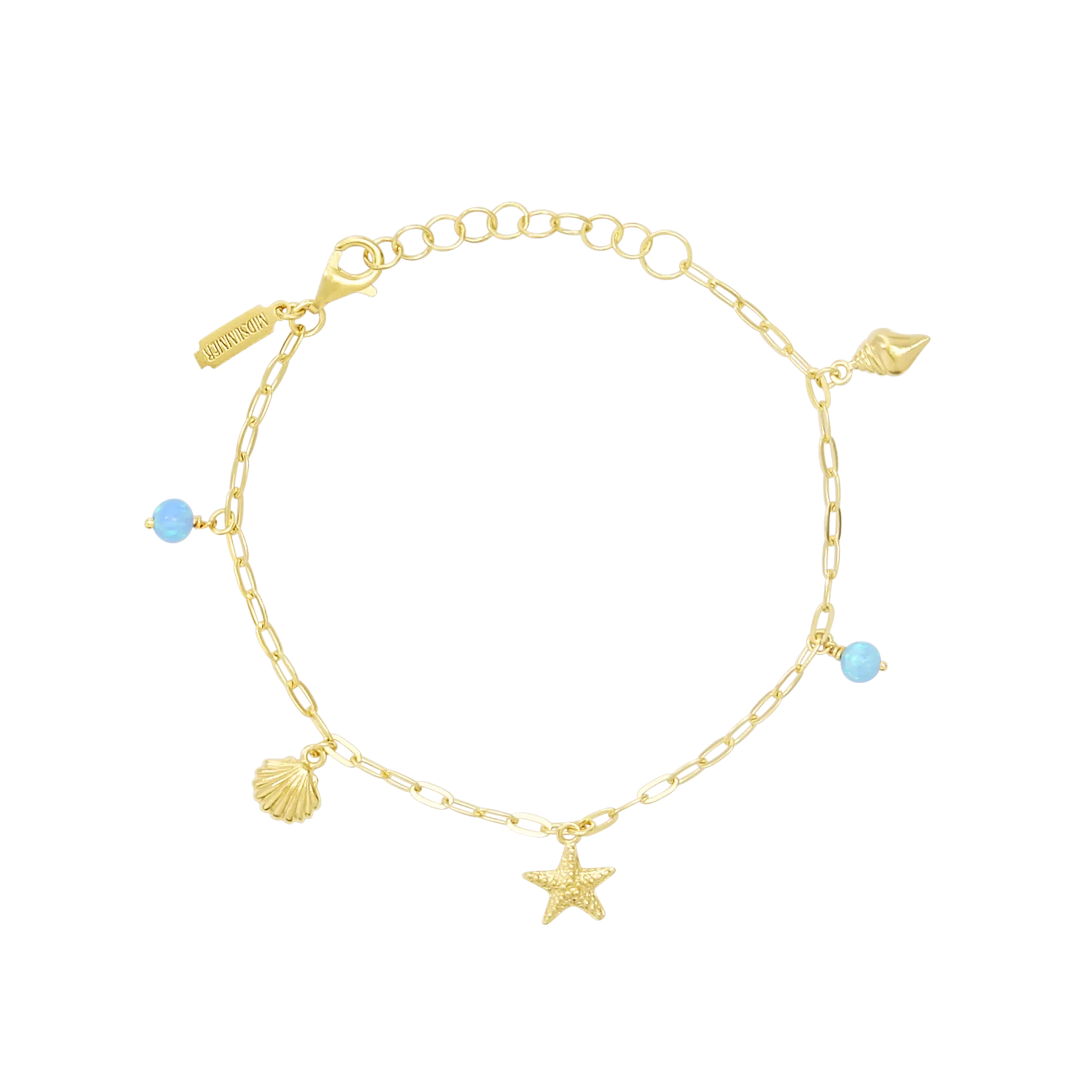 Oceanic Opal Charm Bracelet Gold
