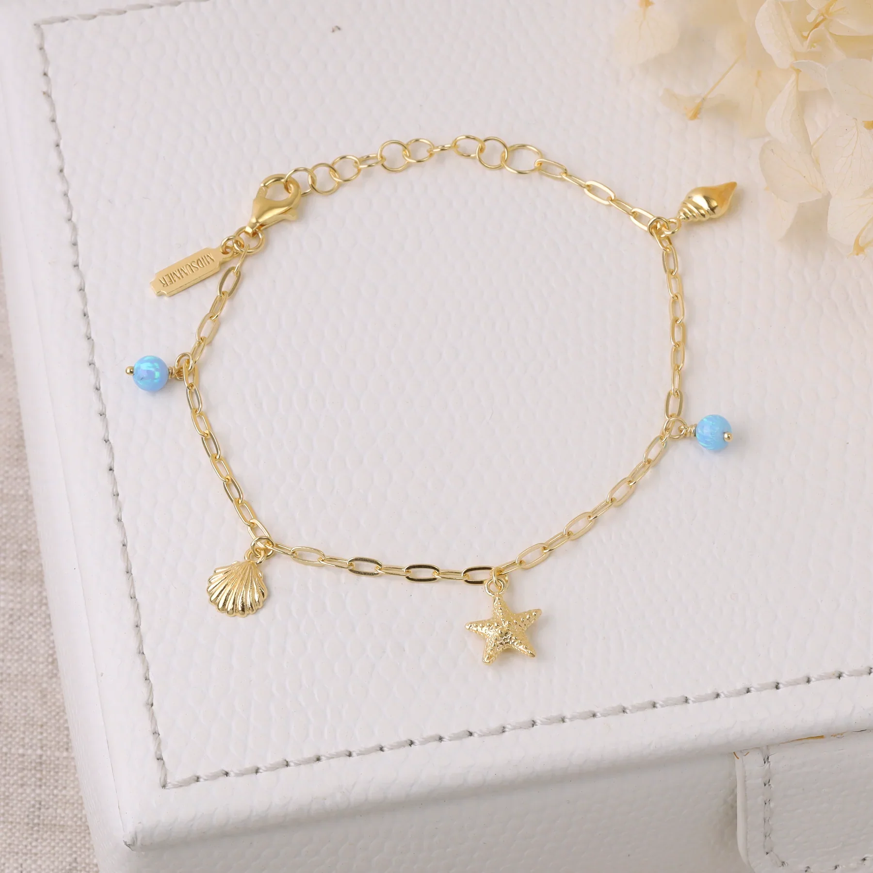 Oceanic Opal Charm Bracelet Gold - Image 3