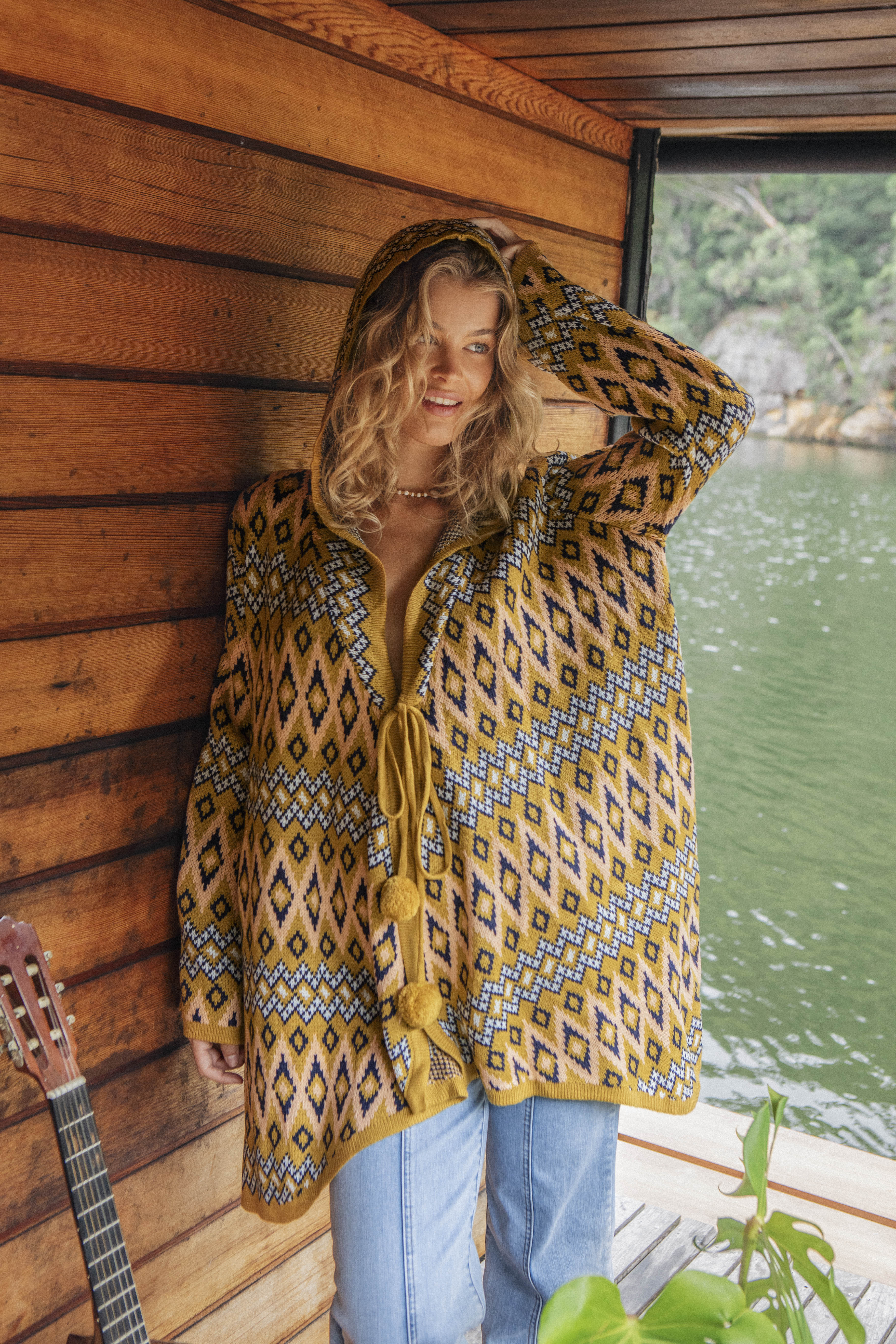 One Love Hooded Cardi - Aztec - Image 5