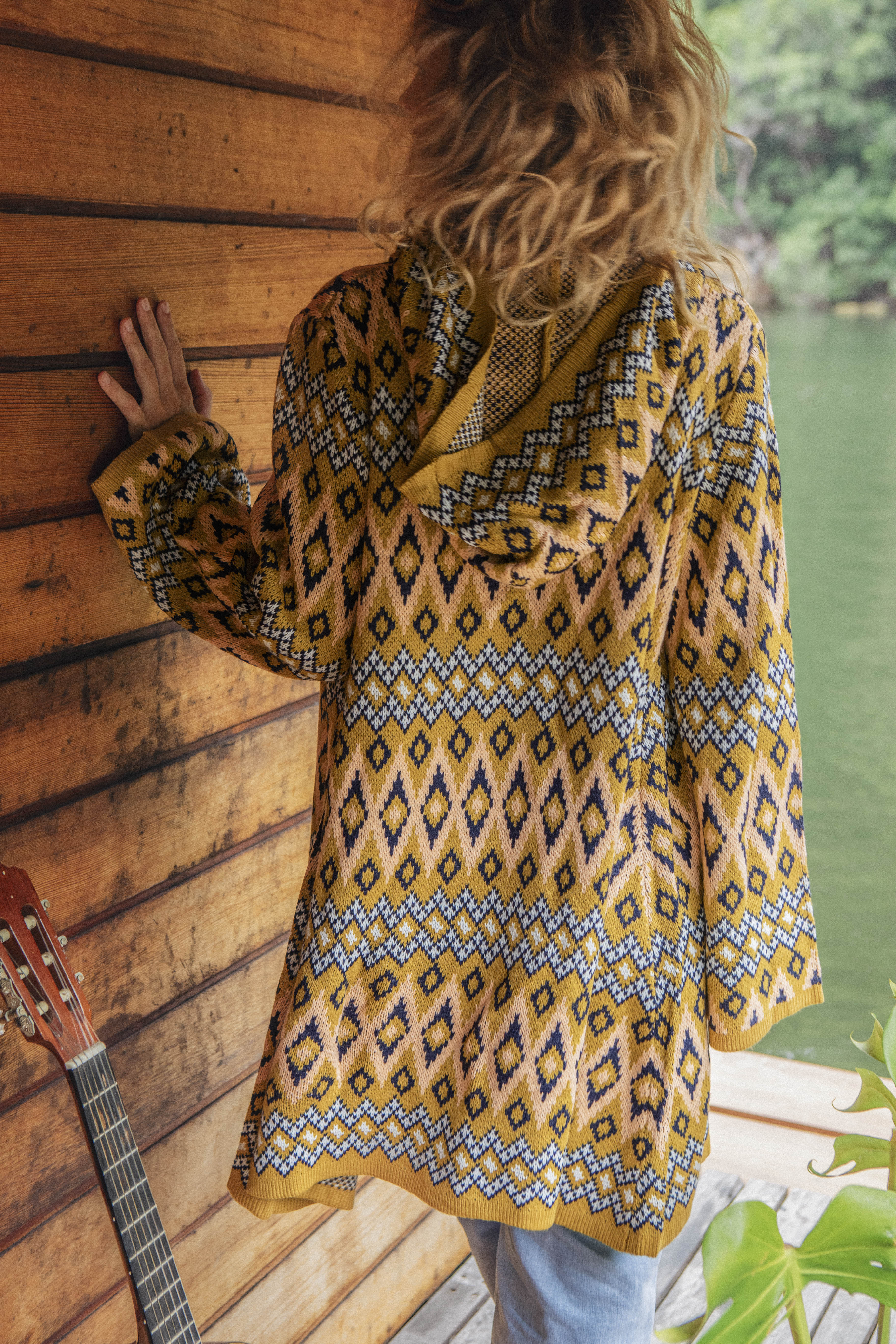 One Love Hooded Cardi - Aztec - Image 8