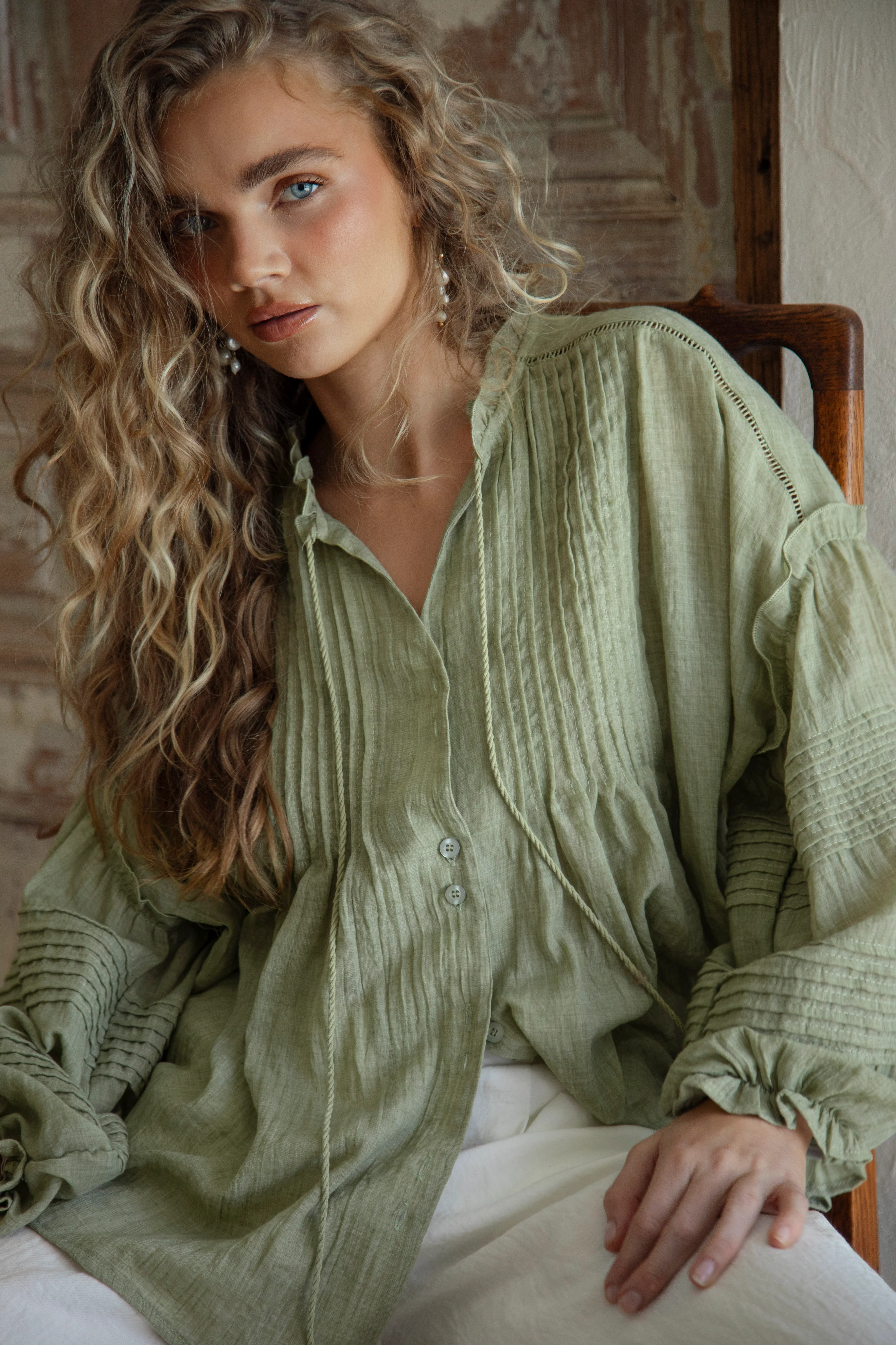 Poppy Blouse - Fern - Image 6