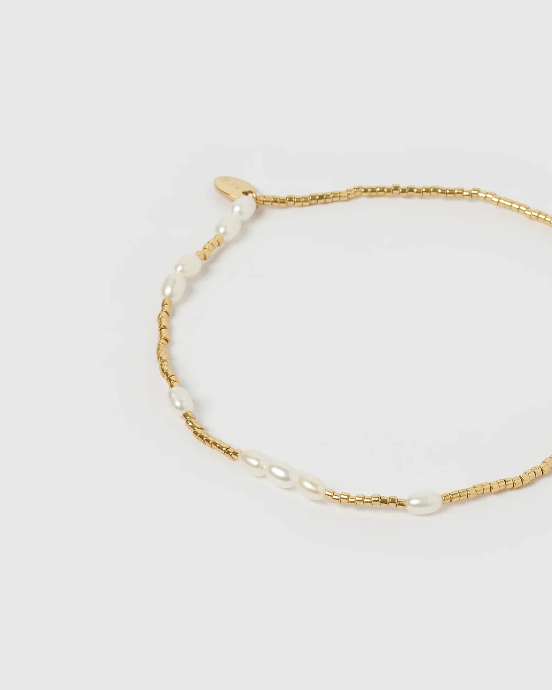 Poppy Pearl & Glass Beaded Anklet - Image 3