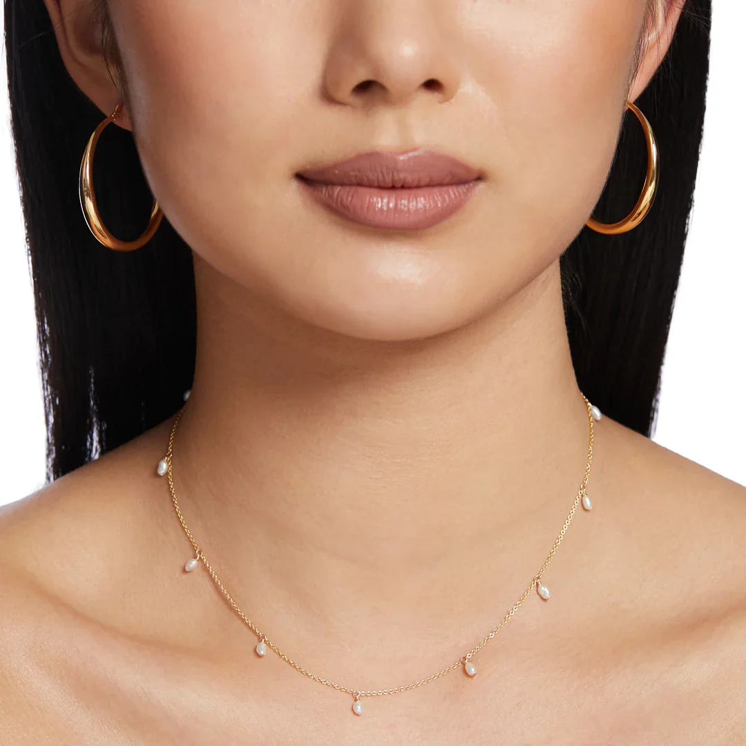 Prim Freshwater Pearl Necklace Gold - 18inch - Image 3