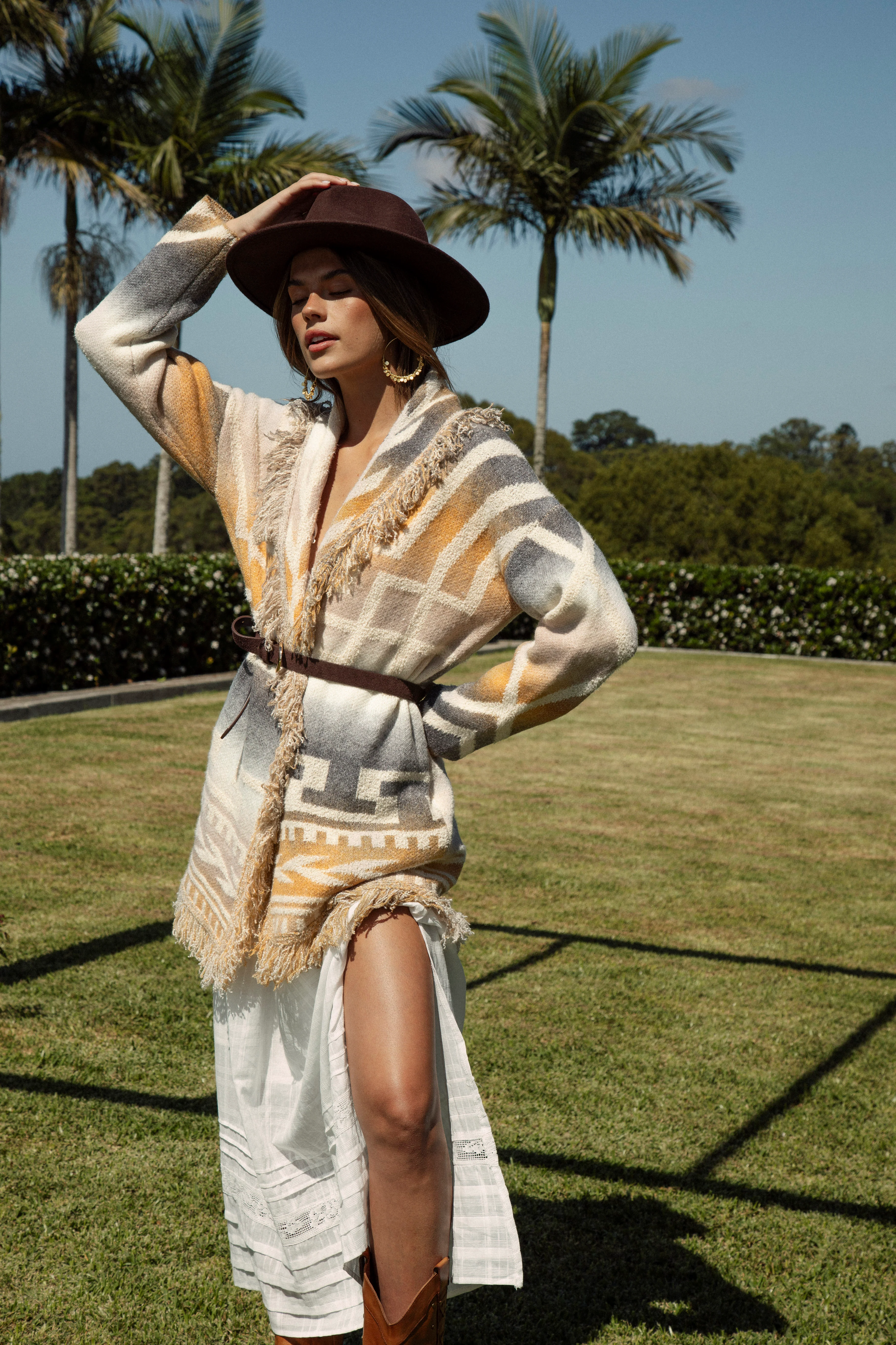 Riviera Fringe Cardigan - Mustard - Image 3