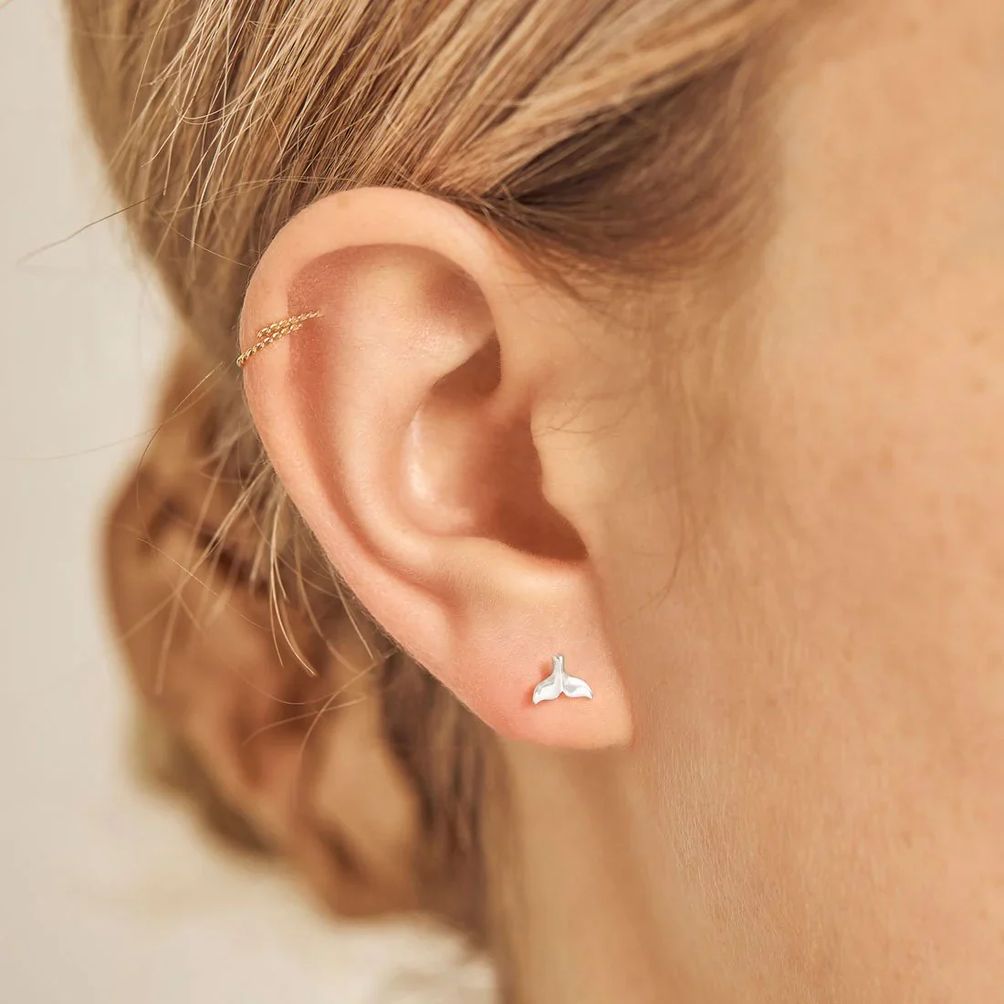 Baby Whale Tail Studs - Image 2