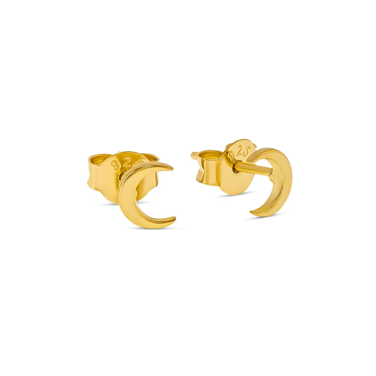 Gold Dainty Moon Studs