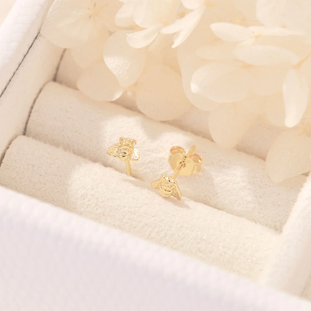 Gold Tiny Bee Studs - Image 3