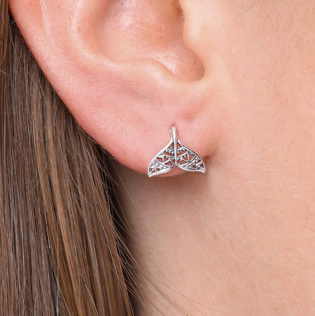 Mandala Dolphin Tail Studs - Image 2