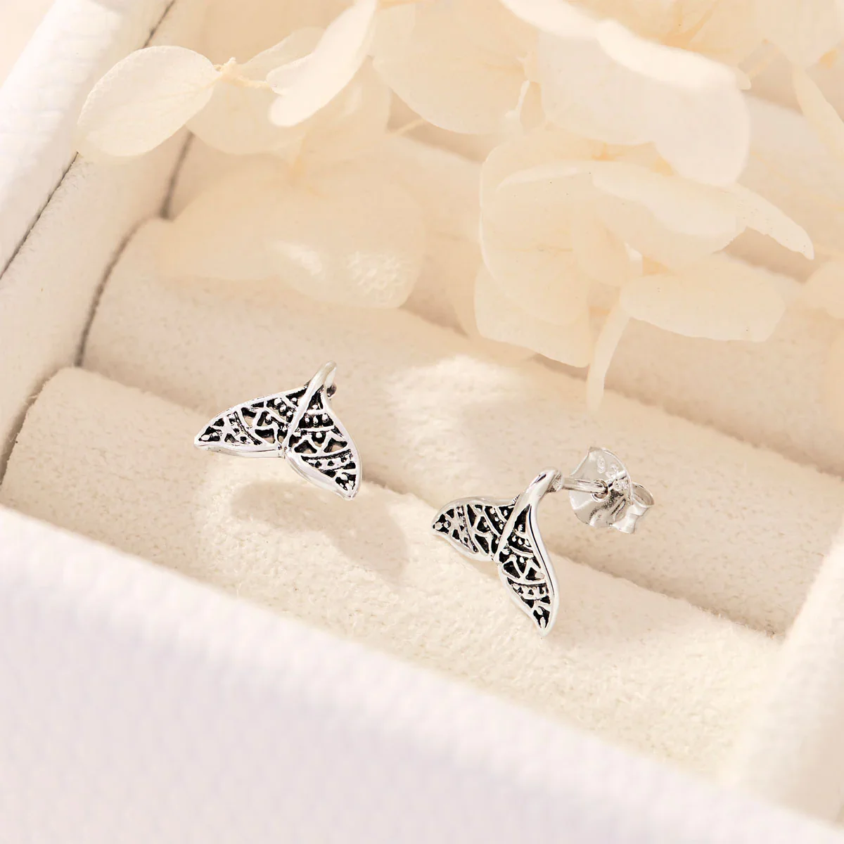 Mandala Dolphin Tail Studs - Image 3