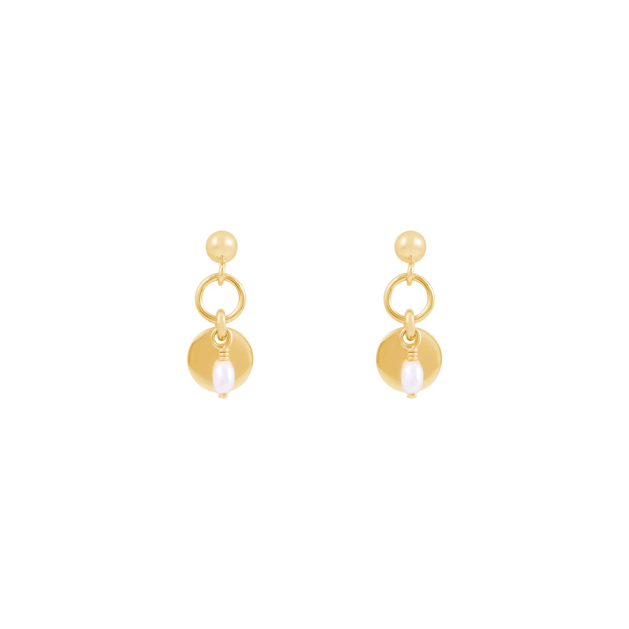 Sia Freshwater Pearl Earrings - Gold