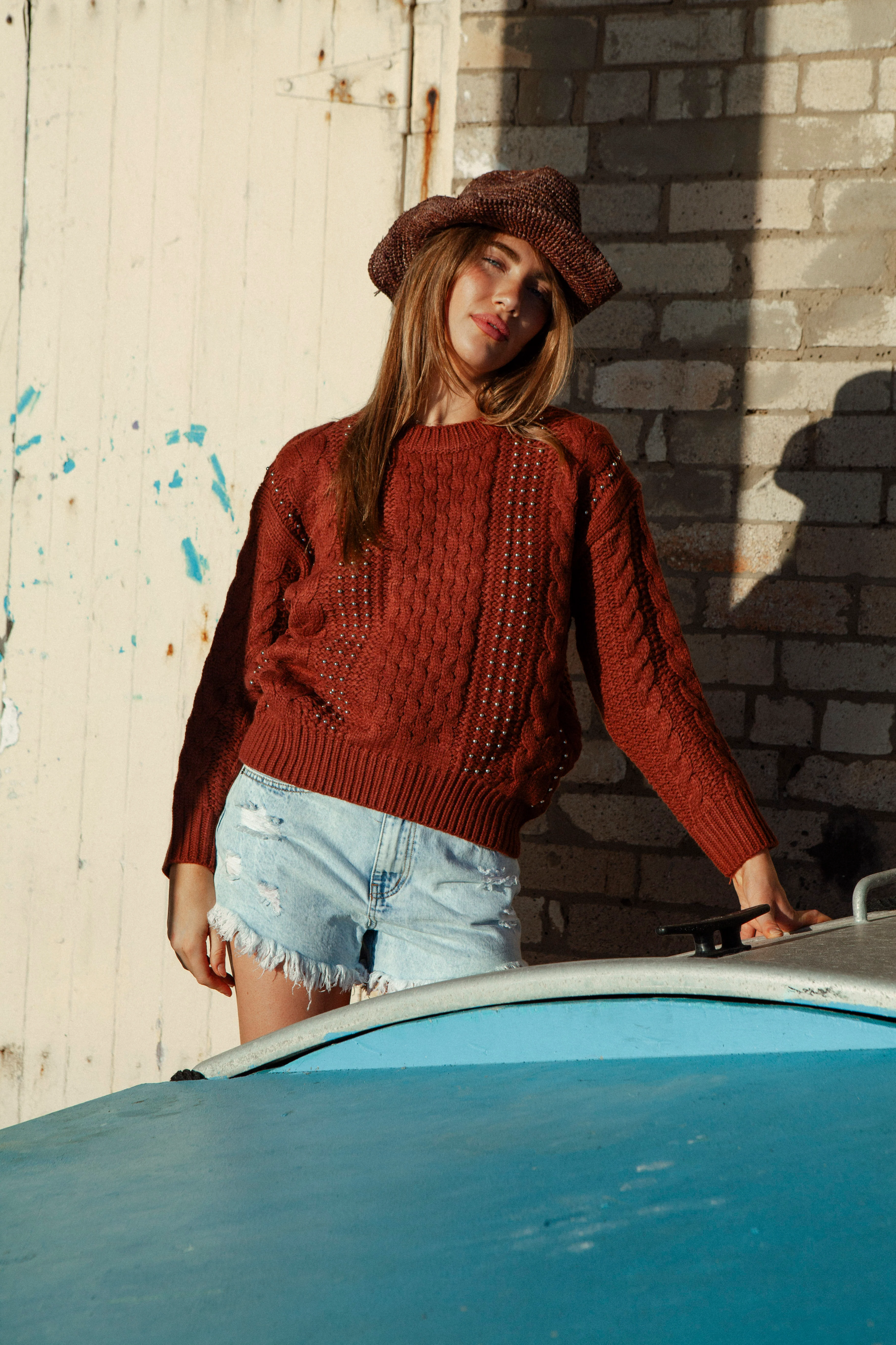 Sol Embellished Knit - Rust - Image 2