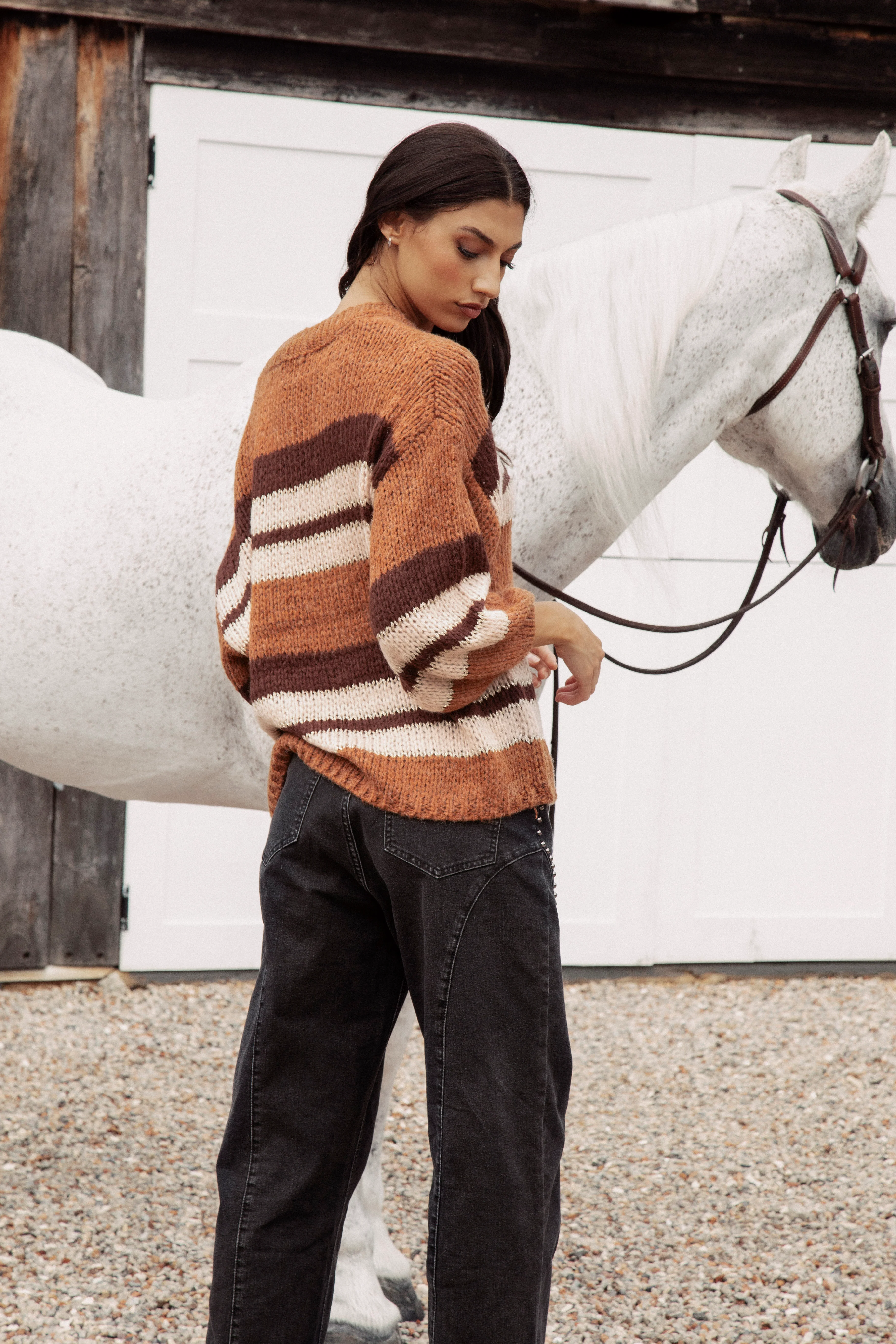 Soren V-Neck Knit - Rust - Image 3